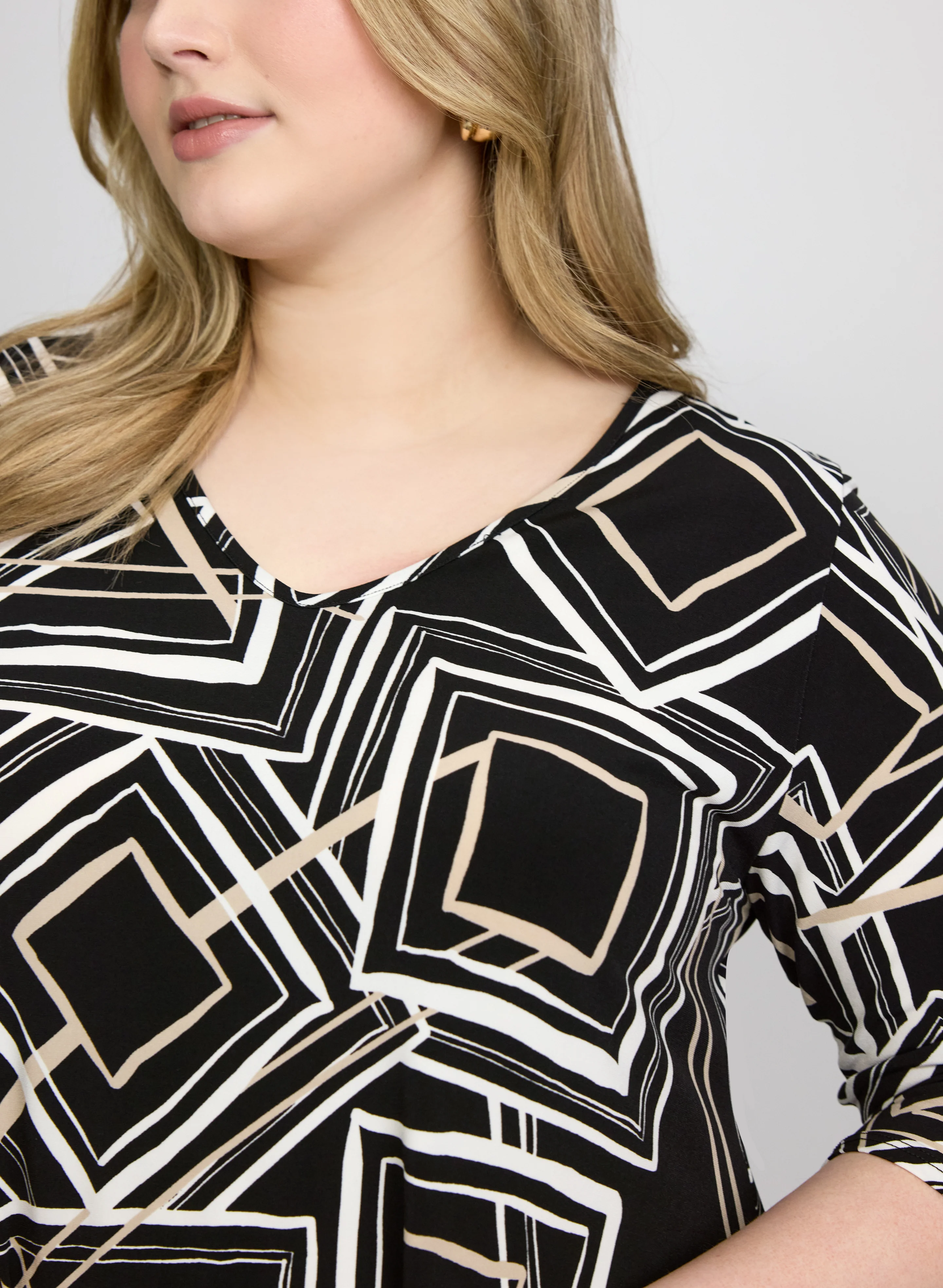 Geometric Jersey Top - Image 2