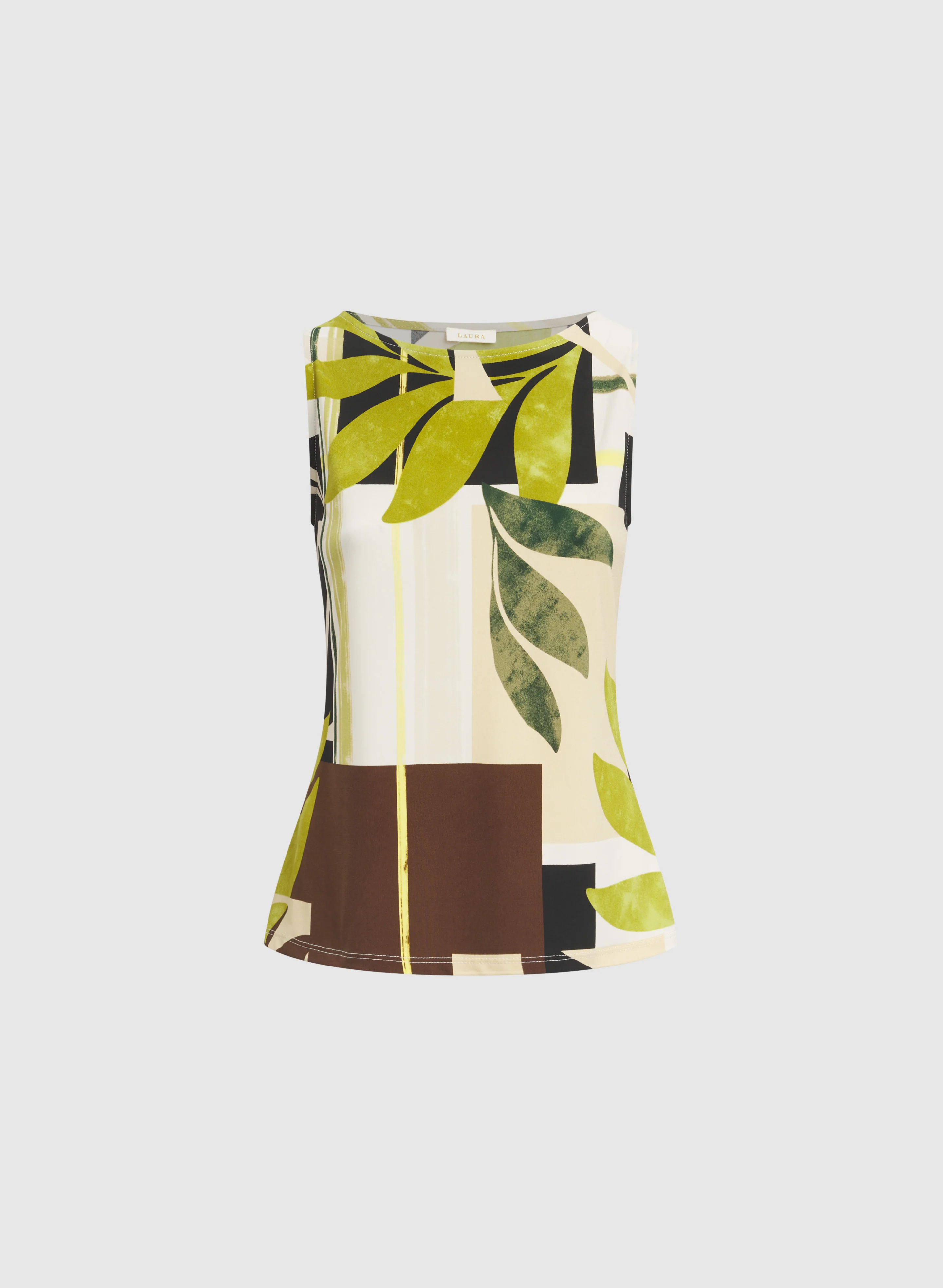 Geometric Leaf Print Top - Image 6