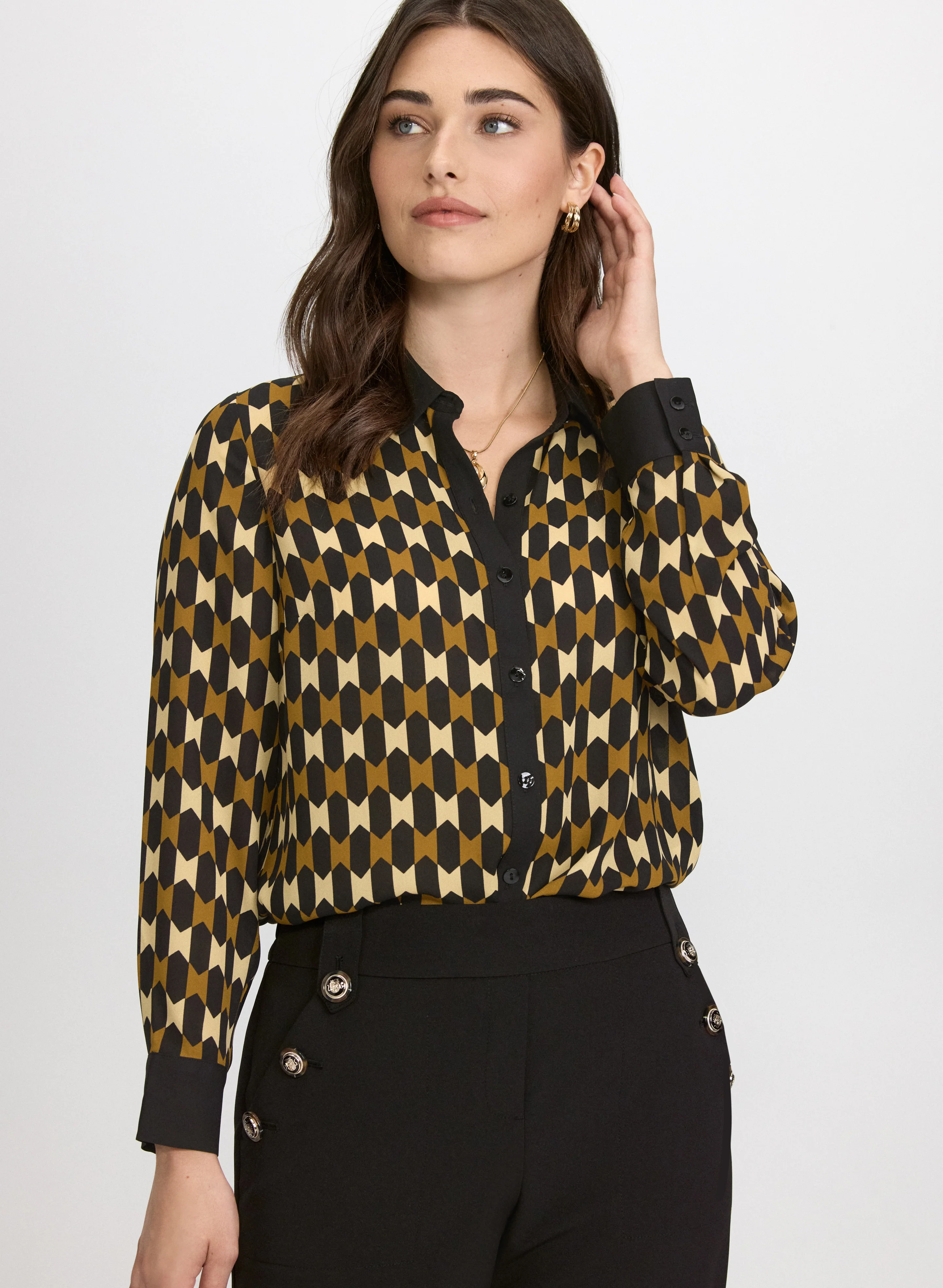 Geometric Print Blouse