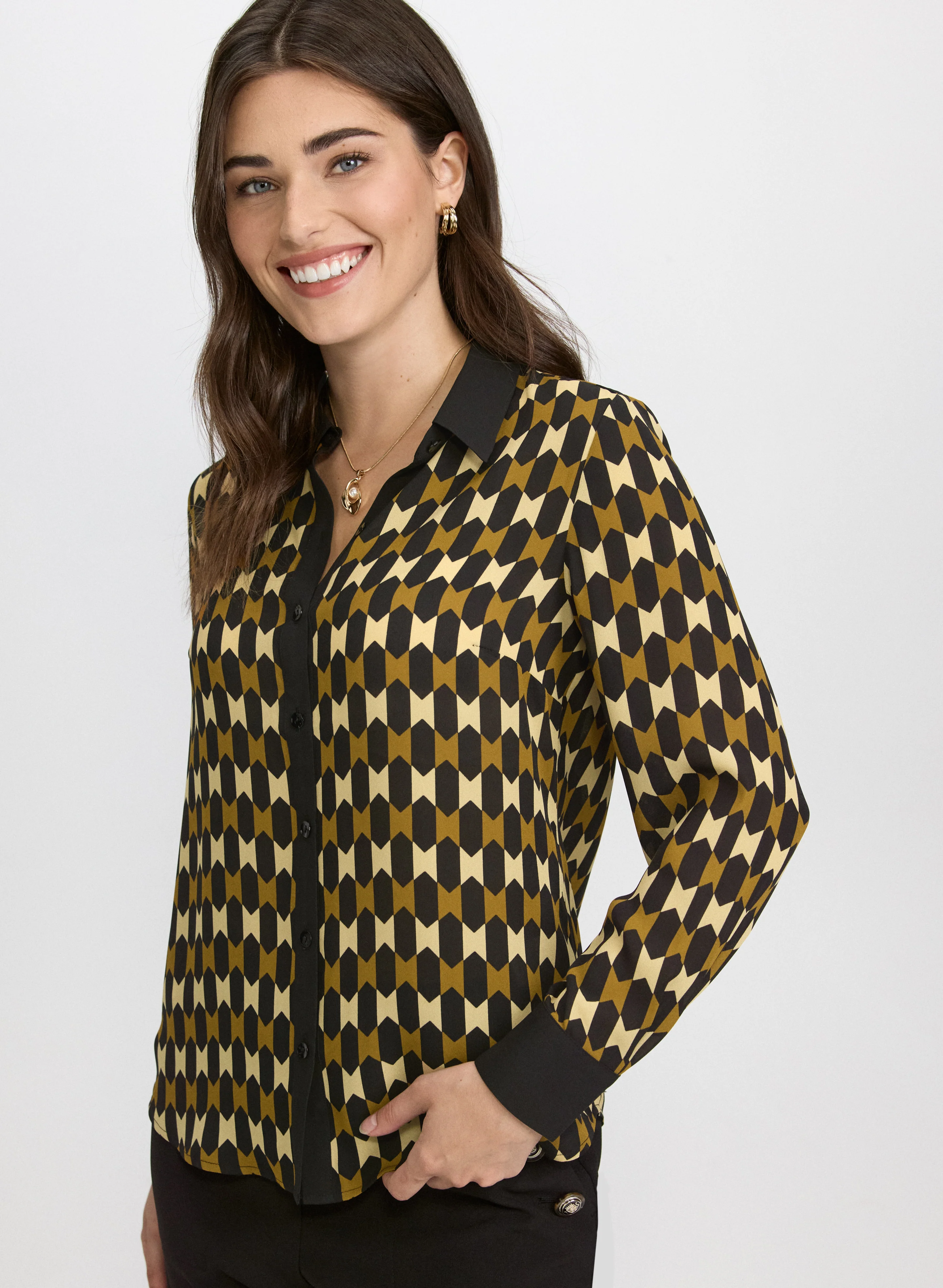 Geometric Print Blouse - Image 5