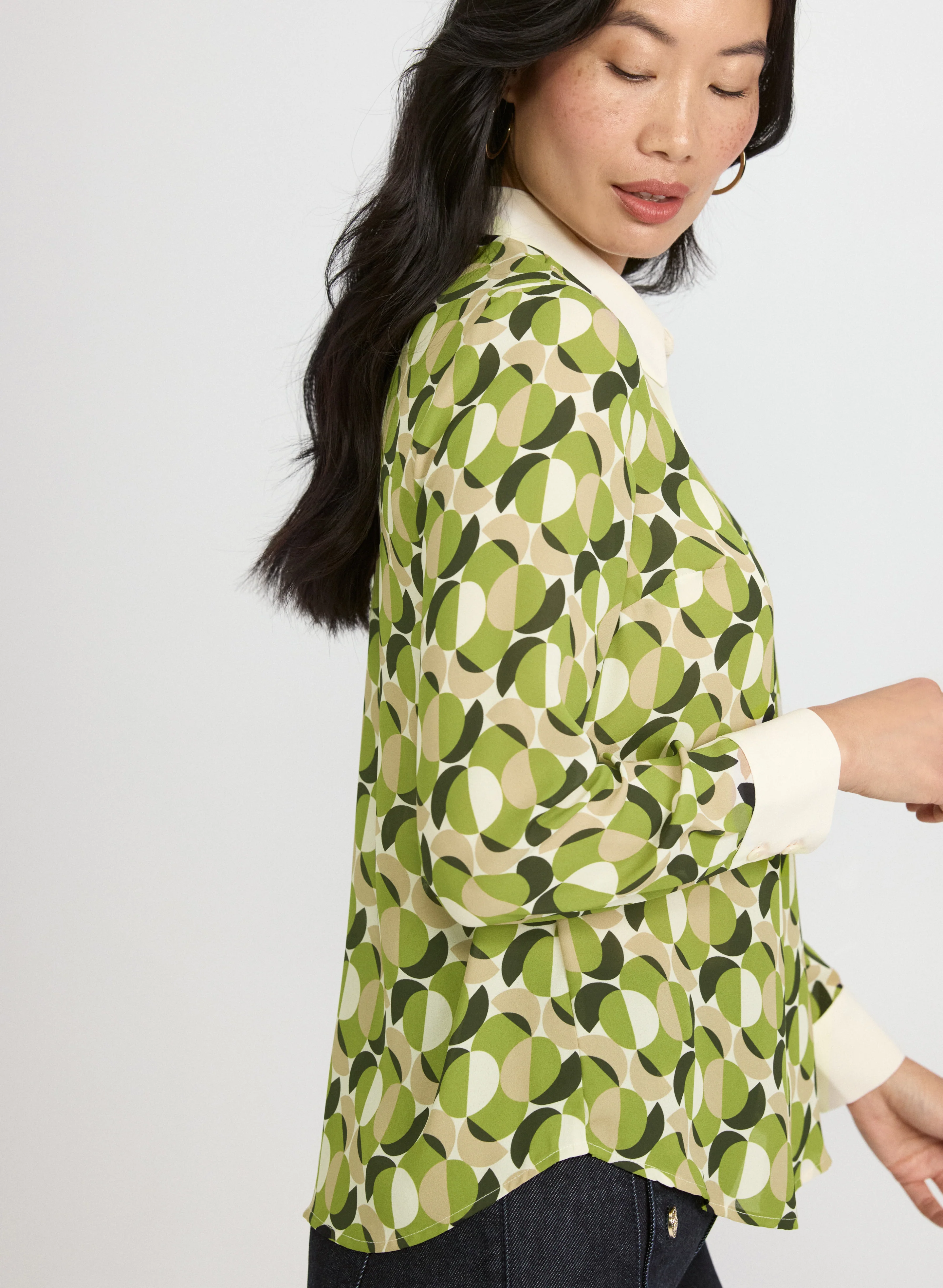 Geometric Print Blouse - Image 4