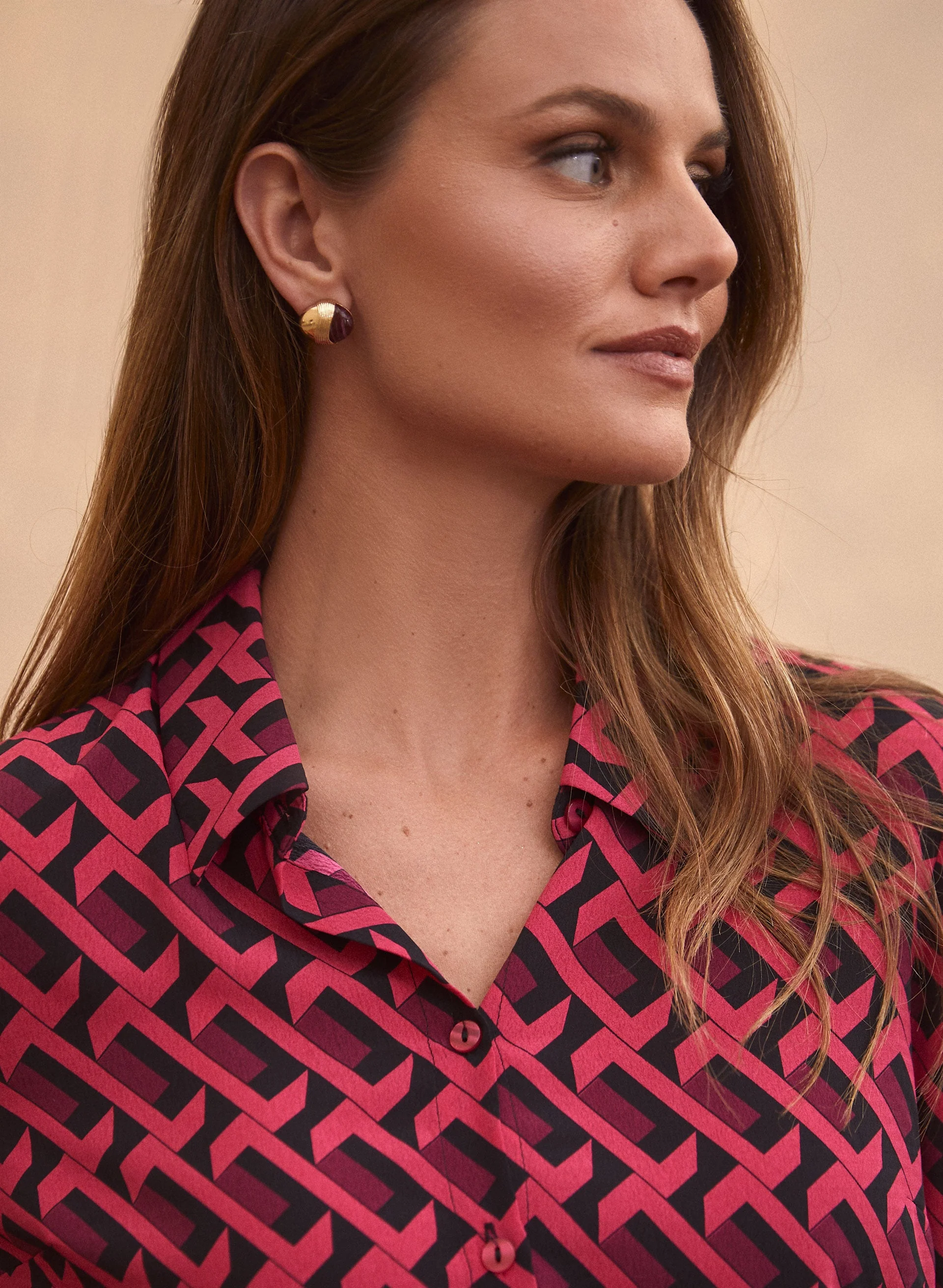Geometric Print Blouse - Image 2