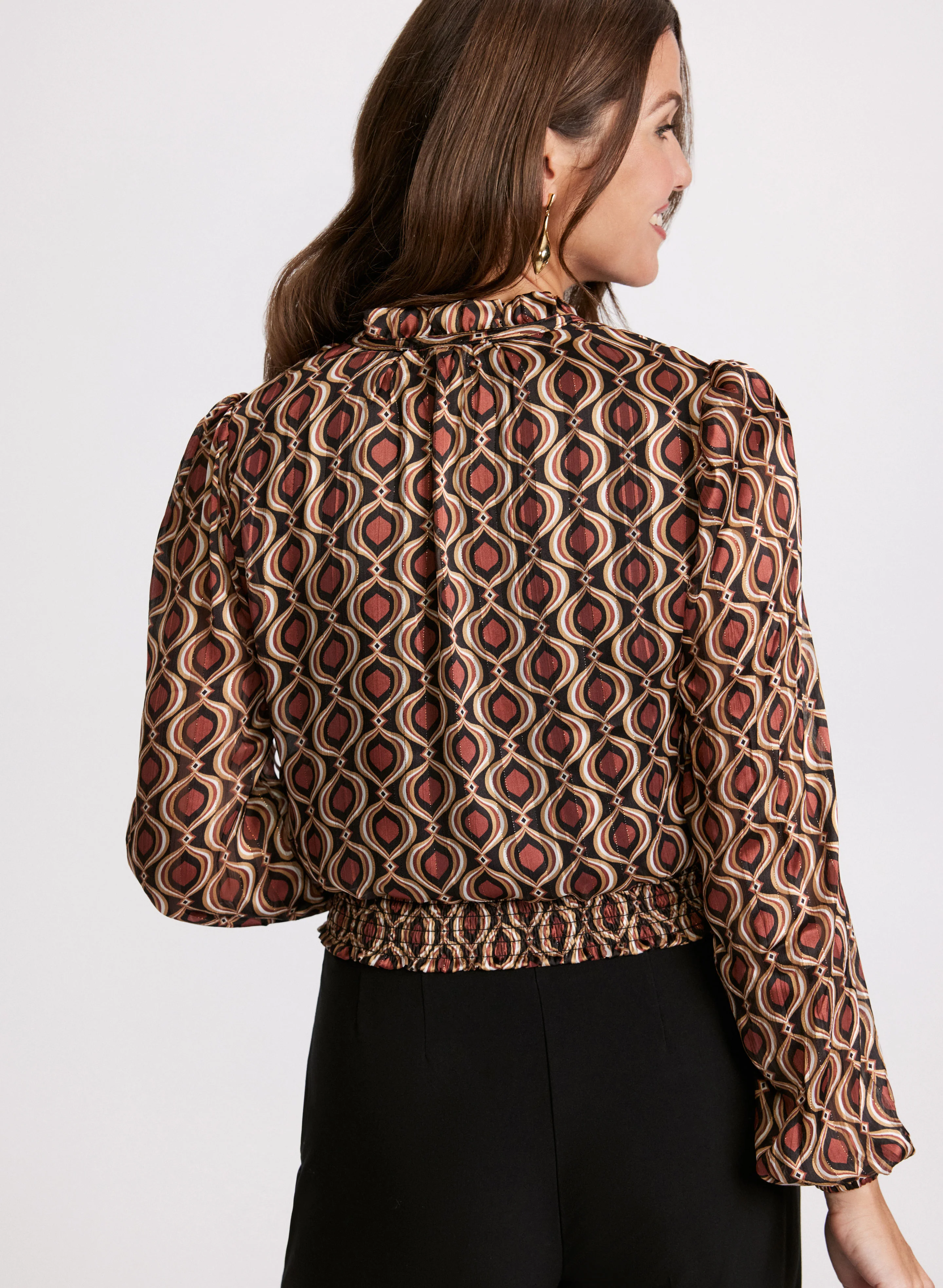 Geometric Print Blouse - Image 4