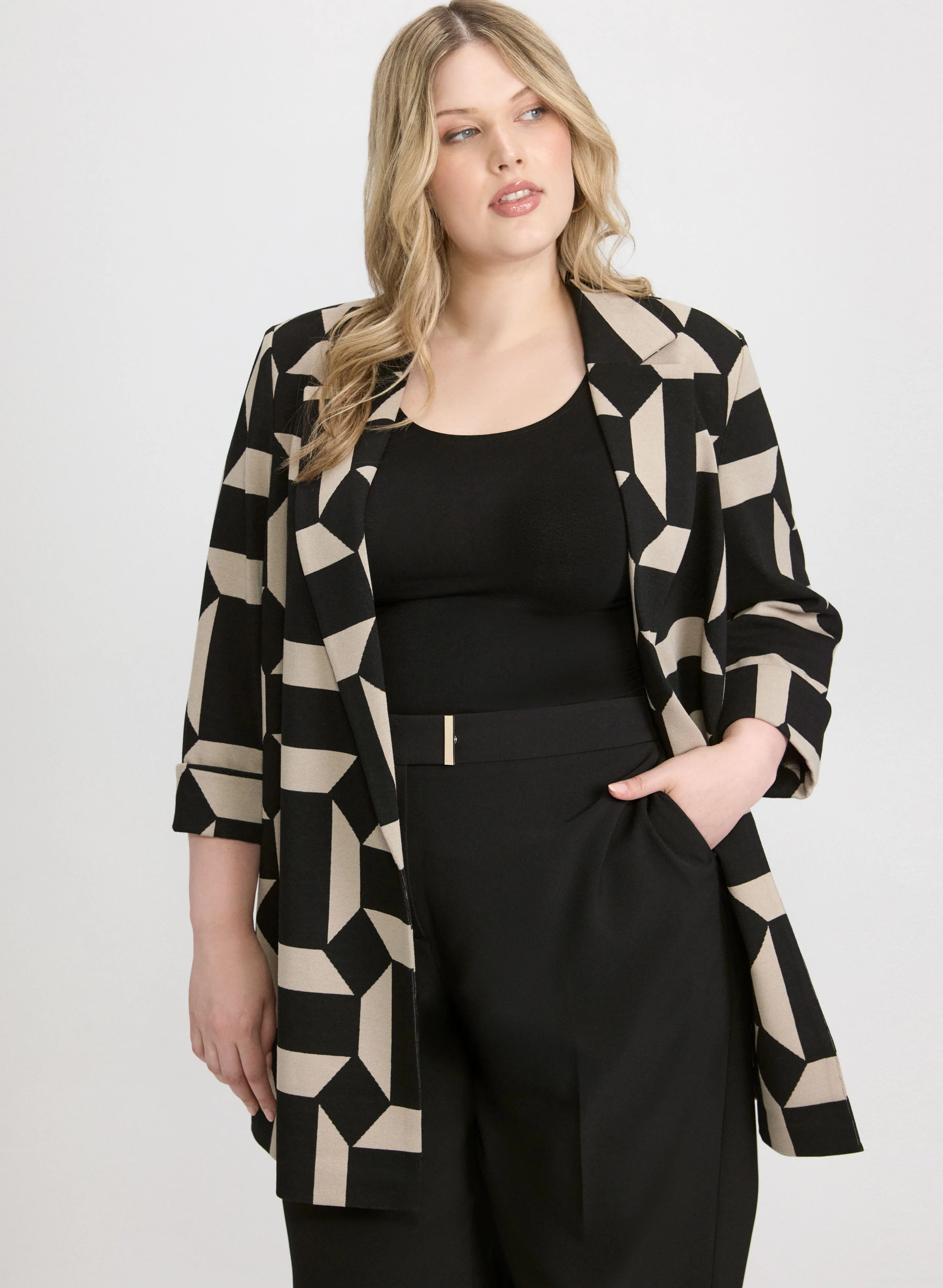 Geometric Print Jacket