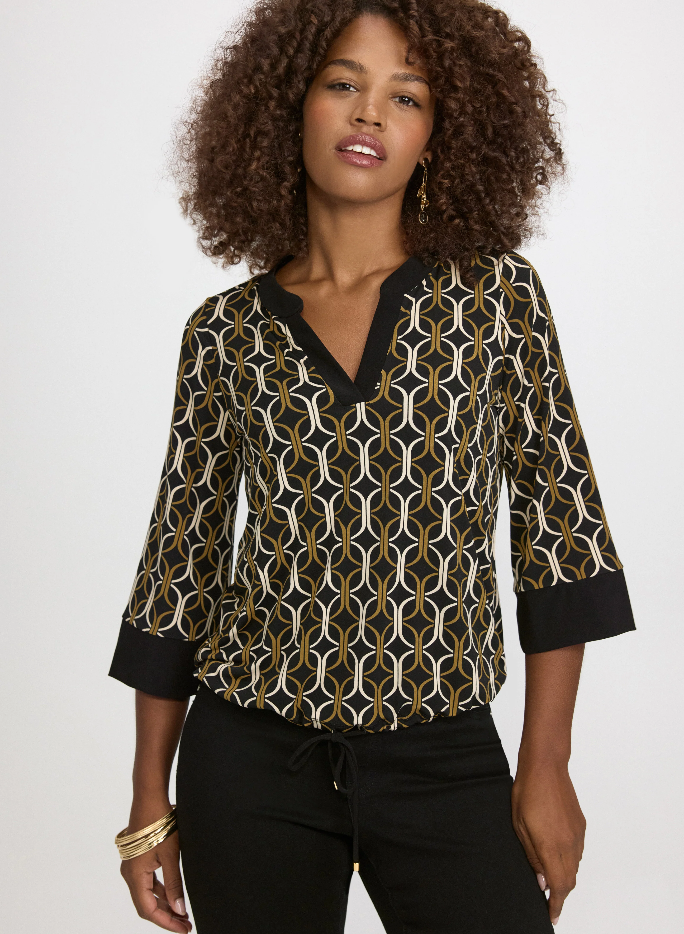Geometric Print Top