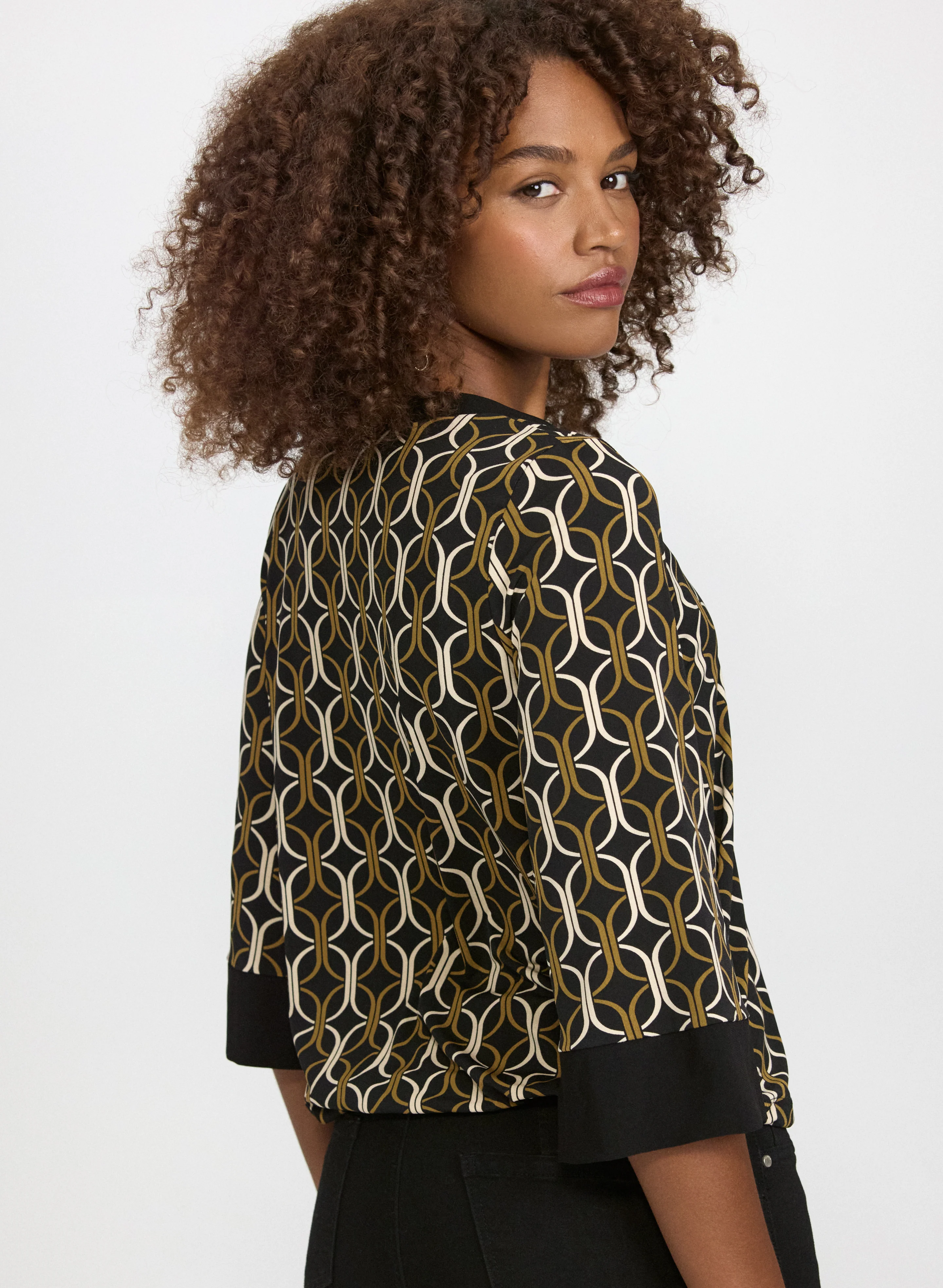 Geometric Print Top - Image 4