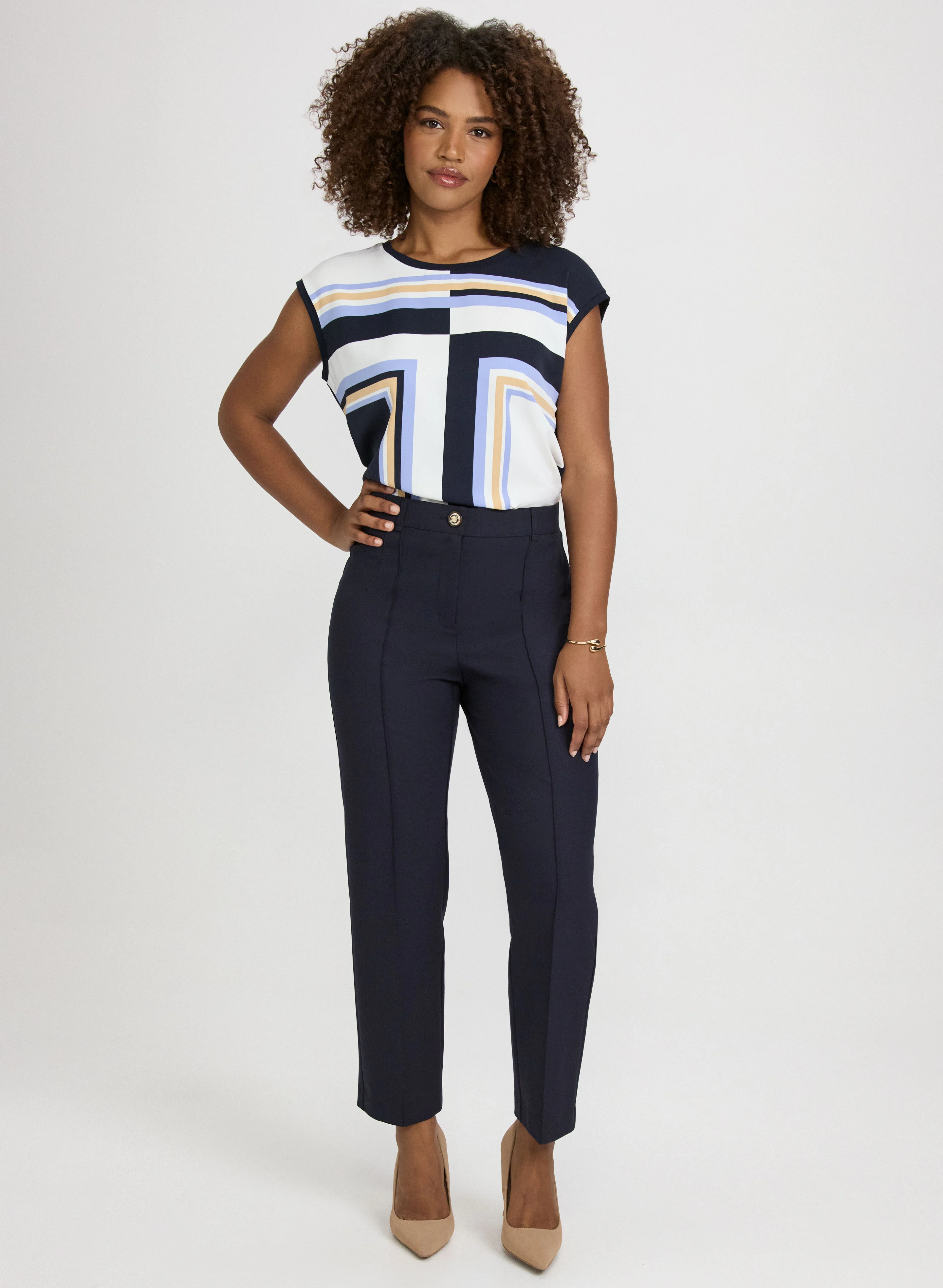 Geometric Print Top - Image 3