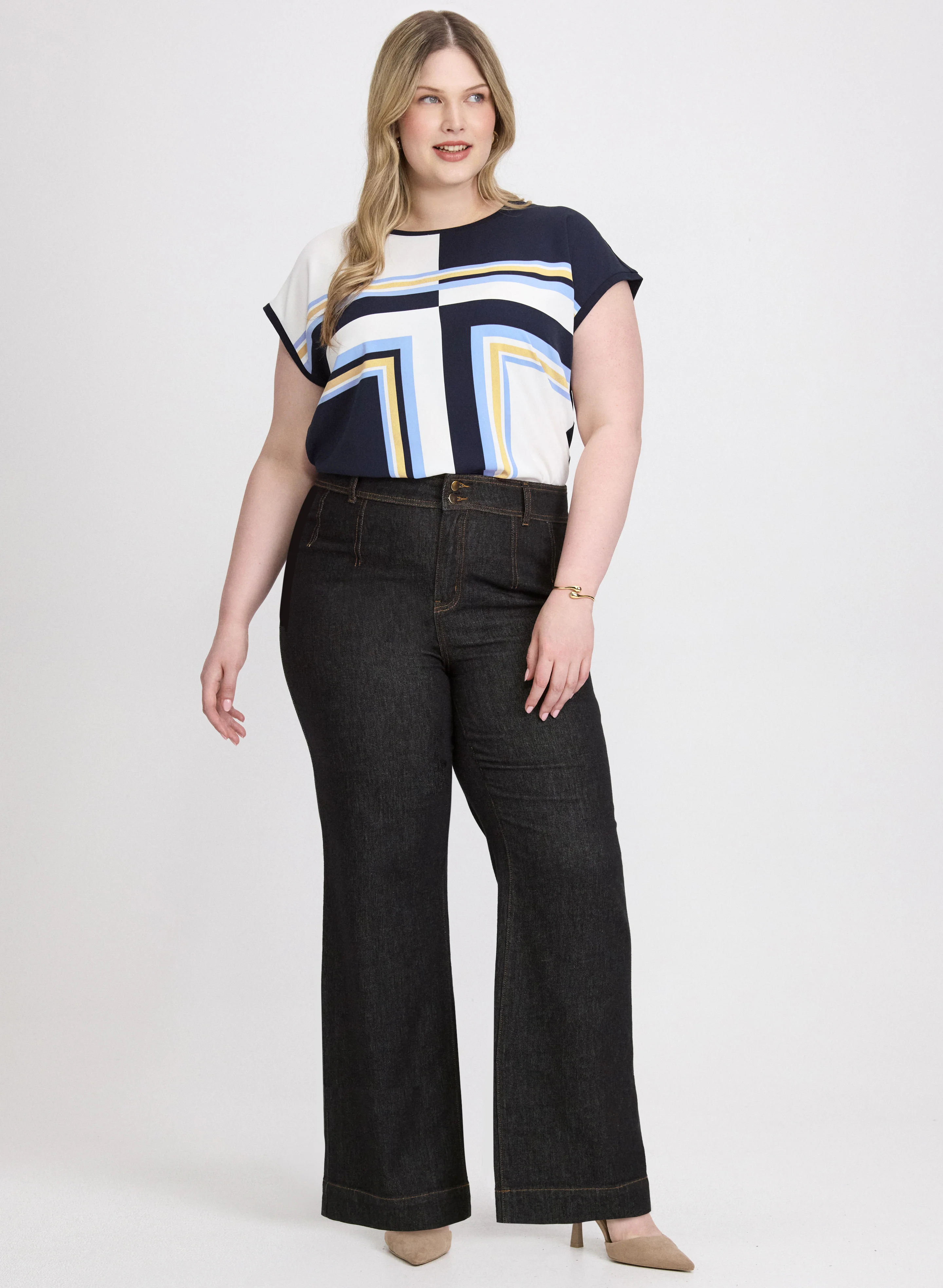 Geometric Print Top - Image 3