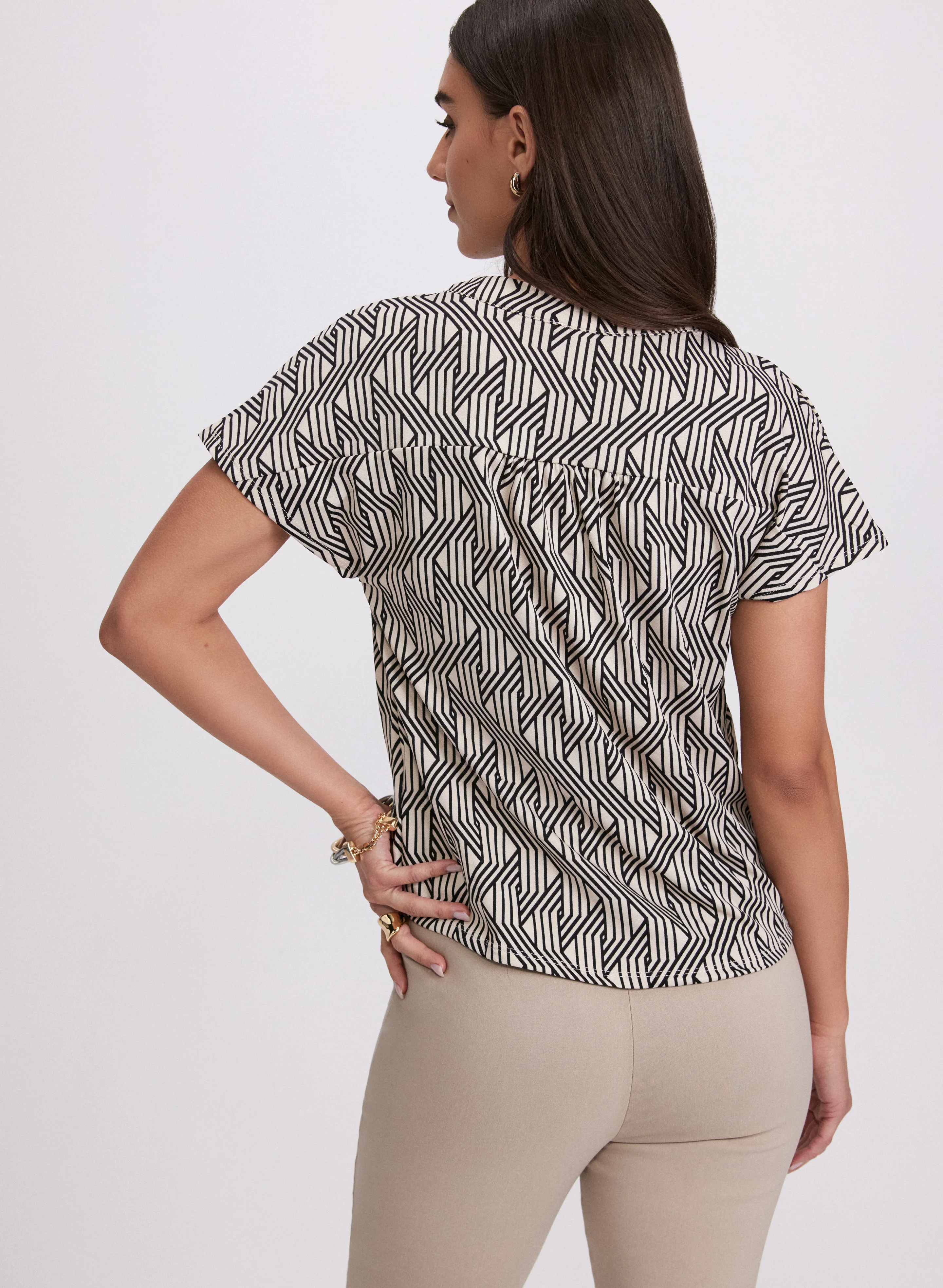 Geometric Print Top - Image 4