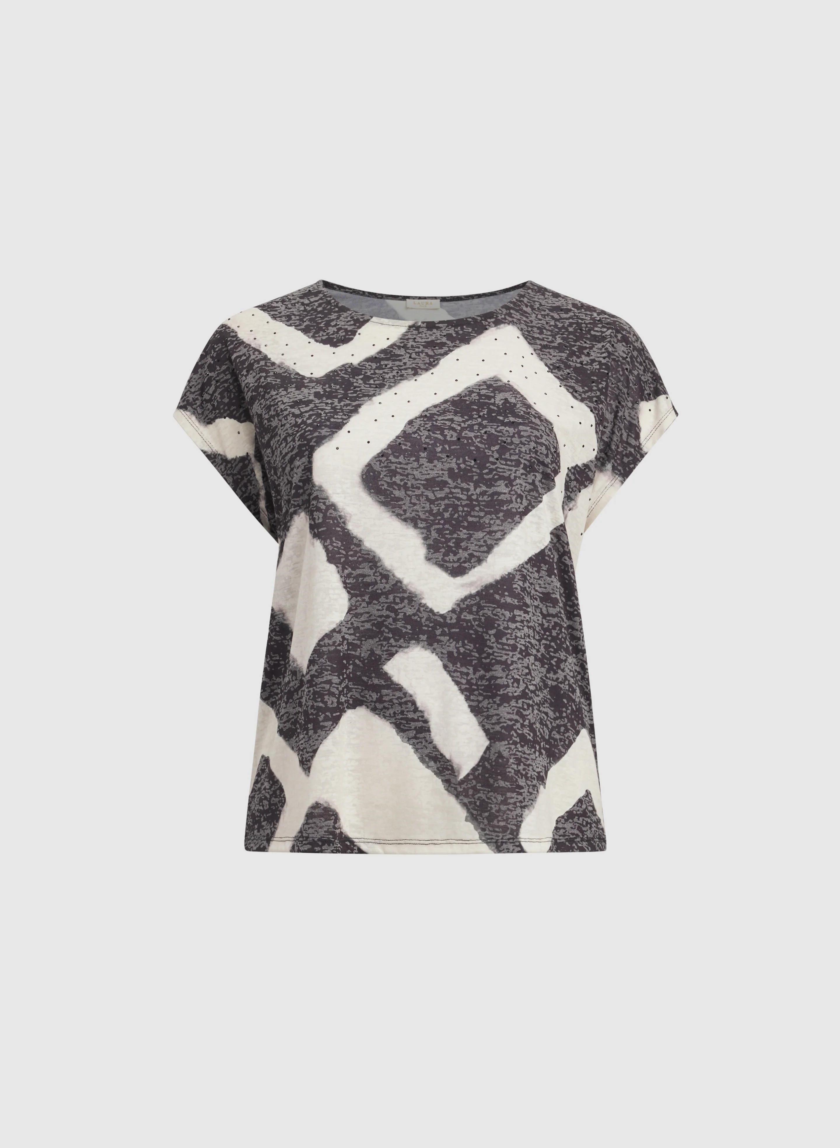 Geometric Rhinestone Detail T-Shirt - Image 6