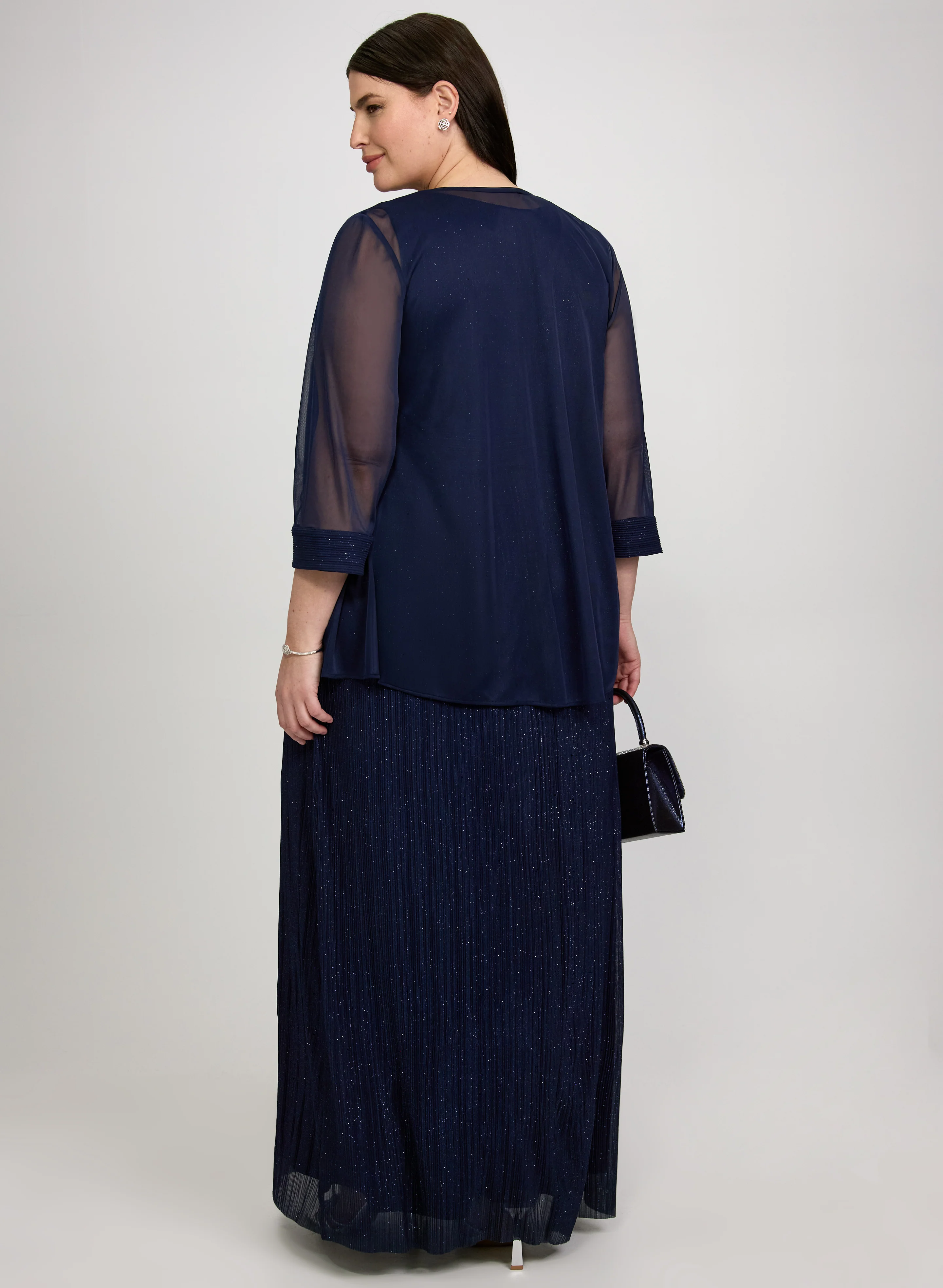 Glitter Chiffon Jacket & Dress Set - Image 3