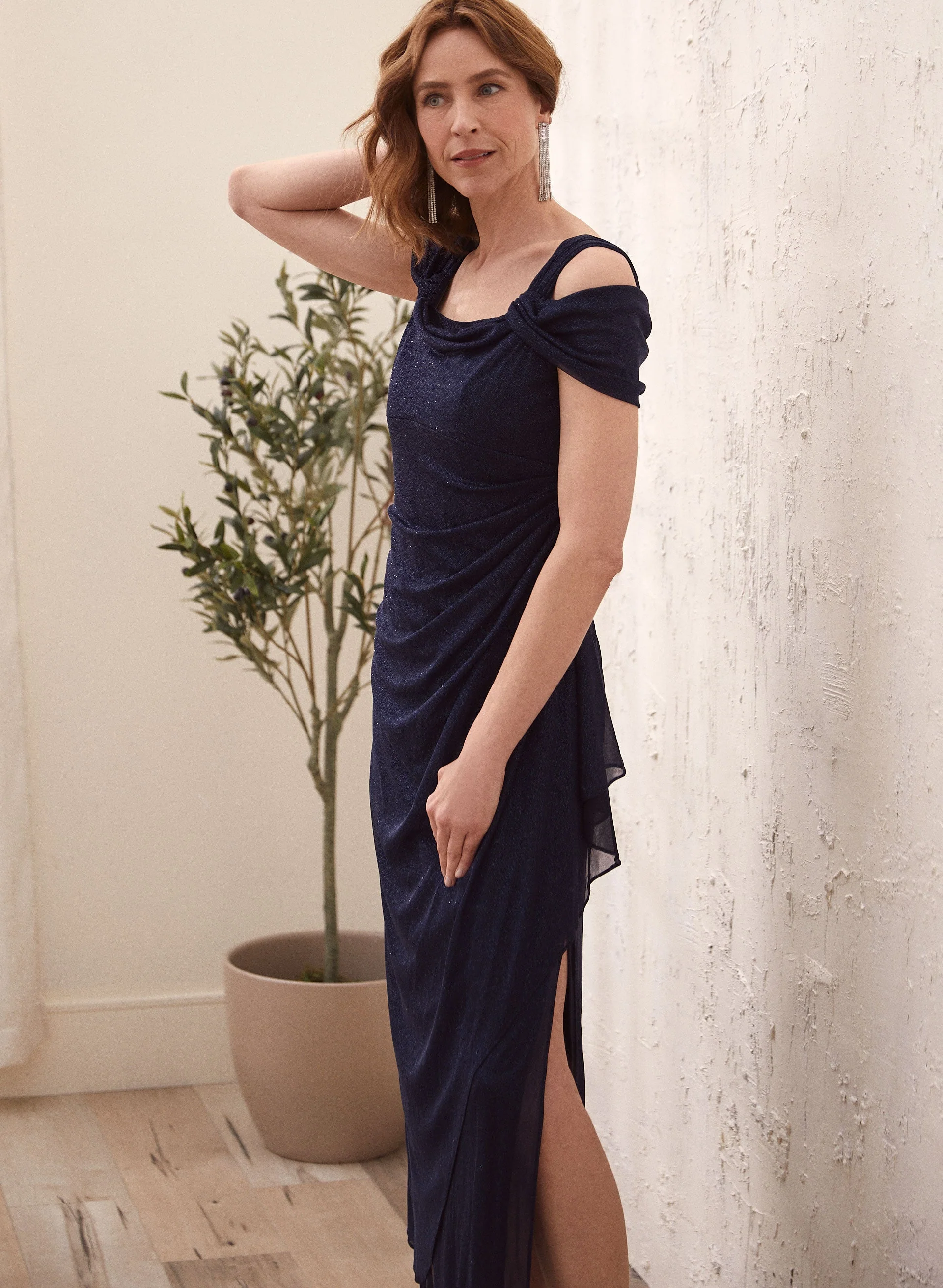 Glitter Cold Shoulder Dress - Image 4