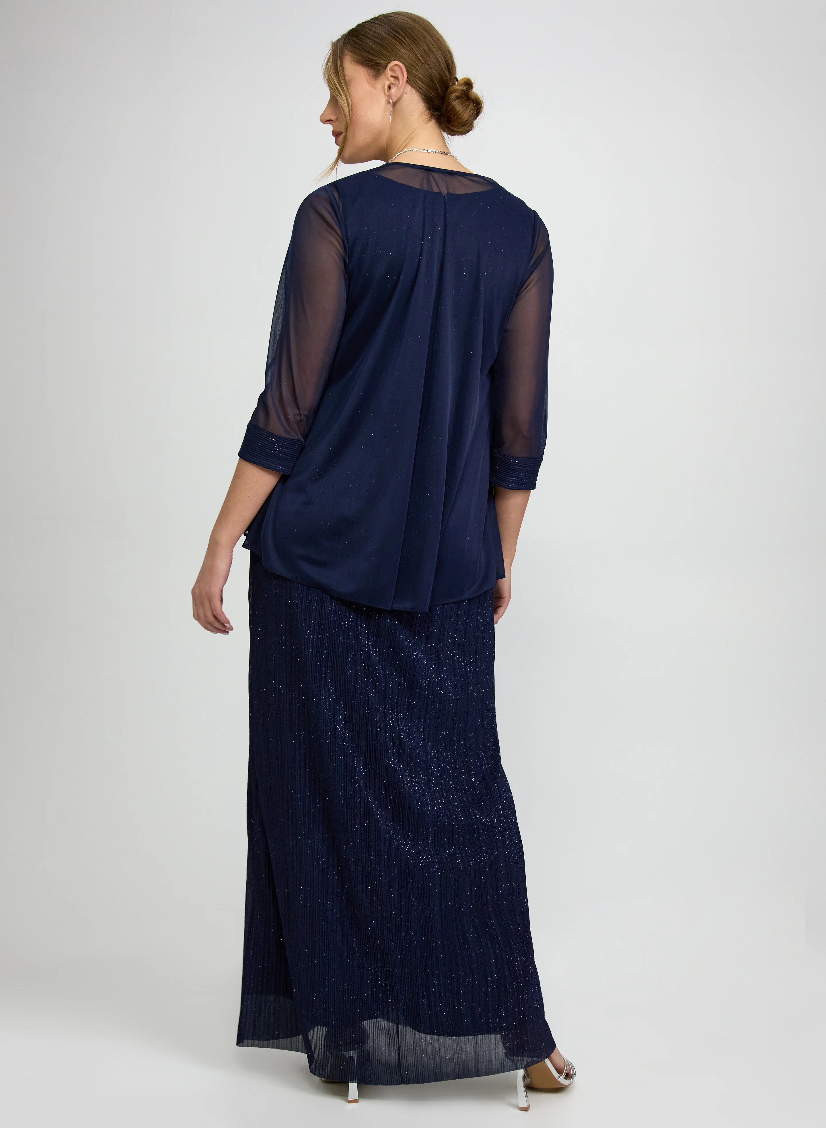 Glitter Dress & Chiffon Jacket Set - Image 4