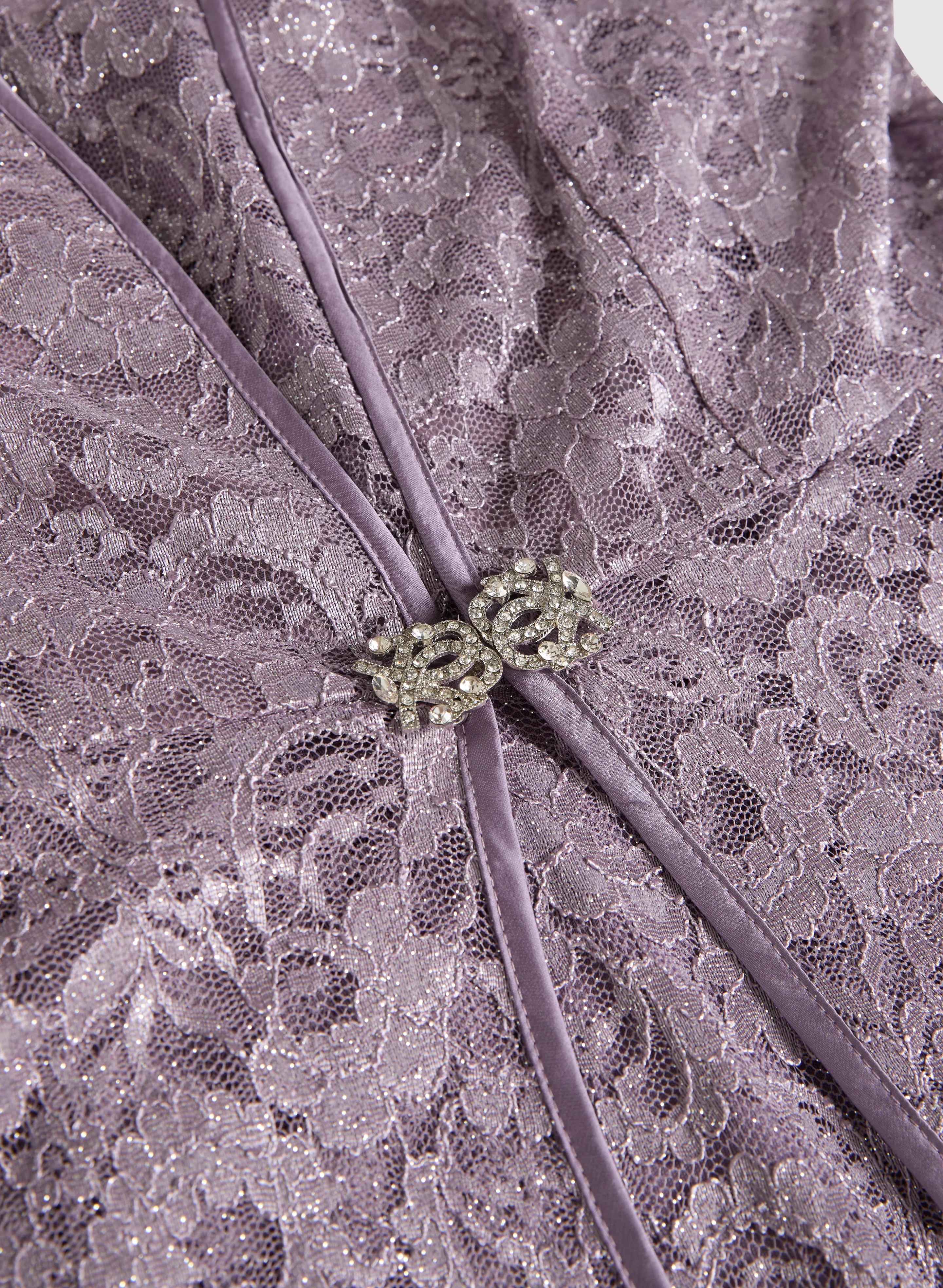 Glitter Lace Dress & Jacket Set - Image 7