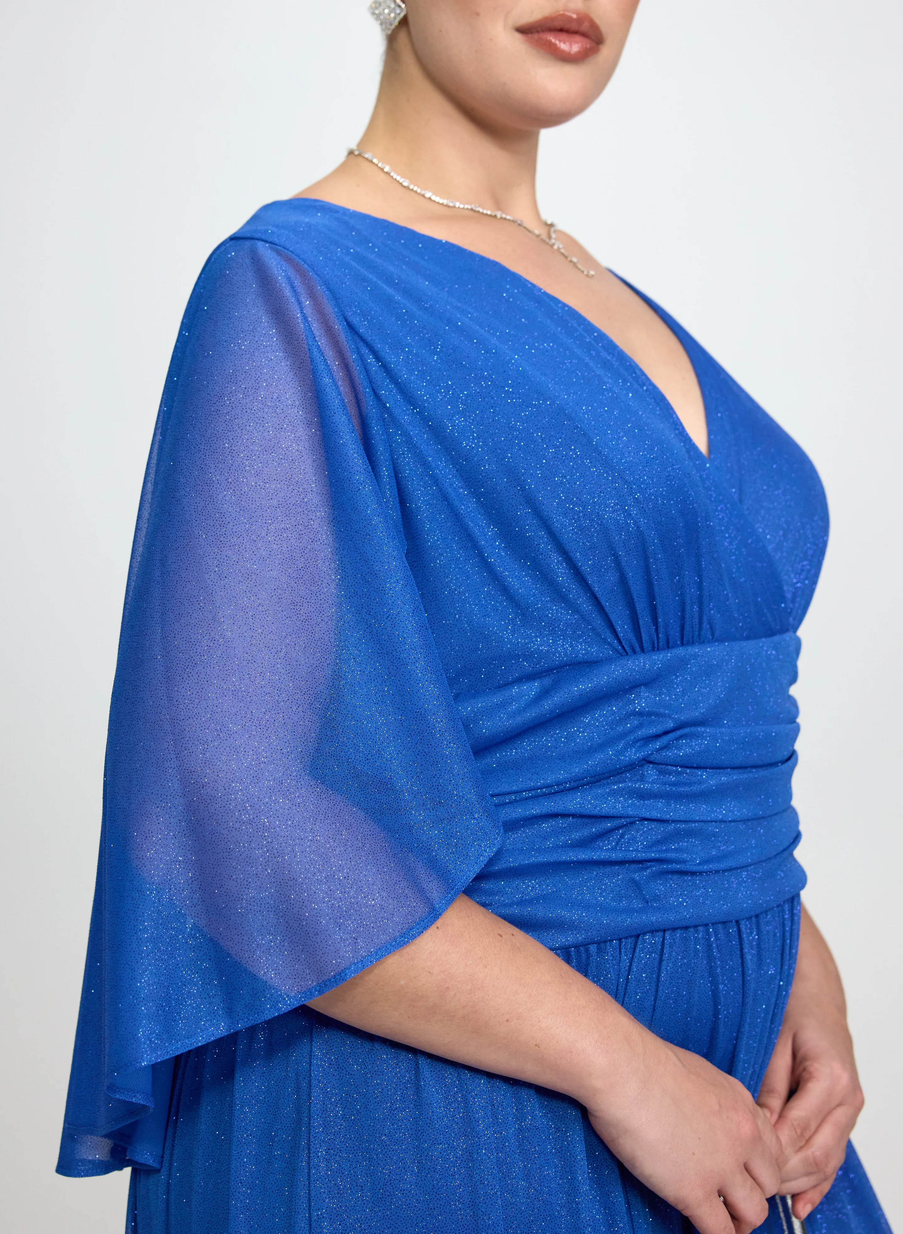 Glitter Mesh Capelet Dress - Image 5