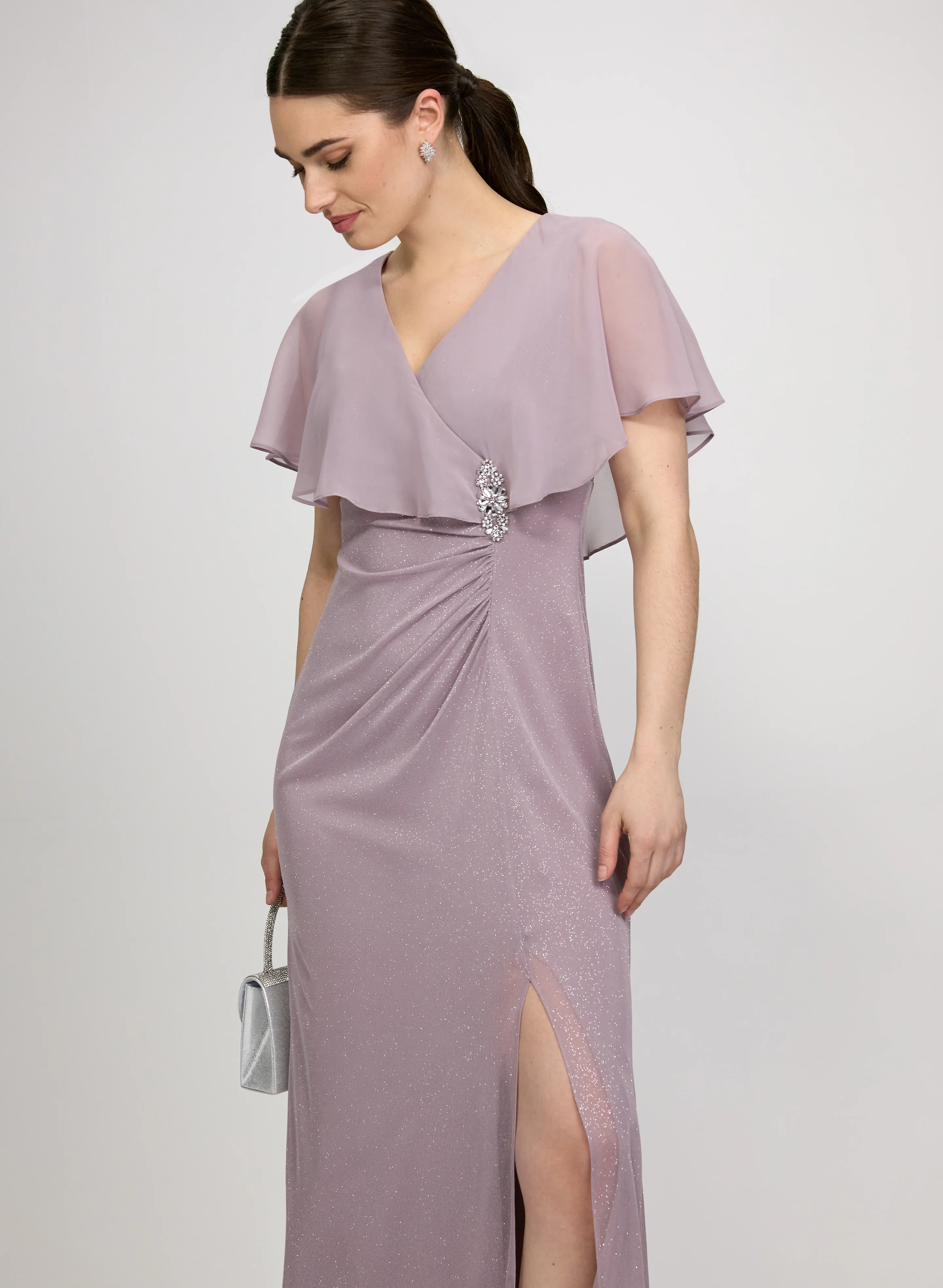 Glitter Mesh Slit Dress - Image 4
