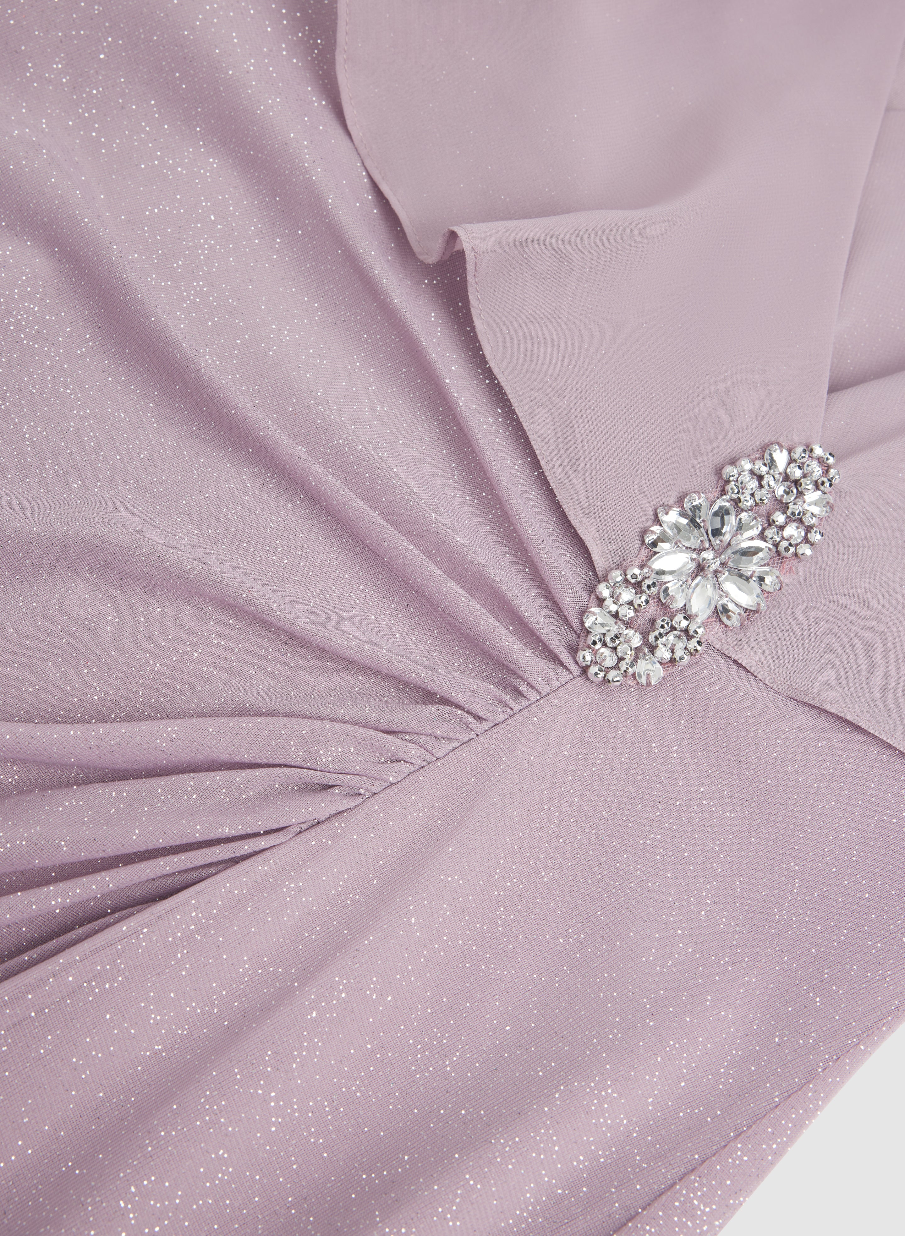 Glitter Mesh Slit Dress - Image 7