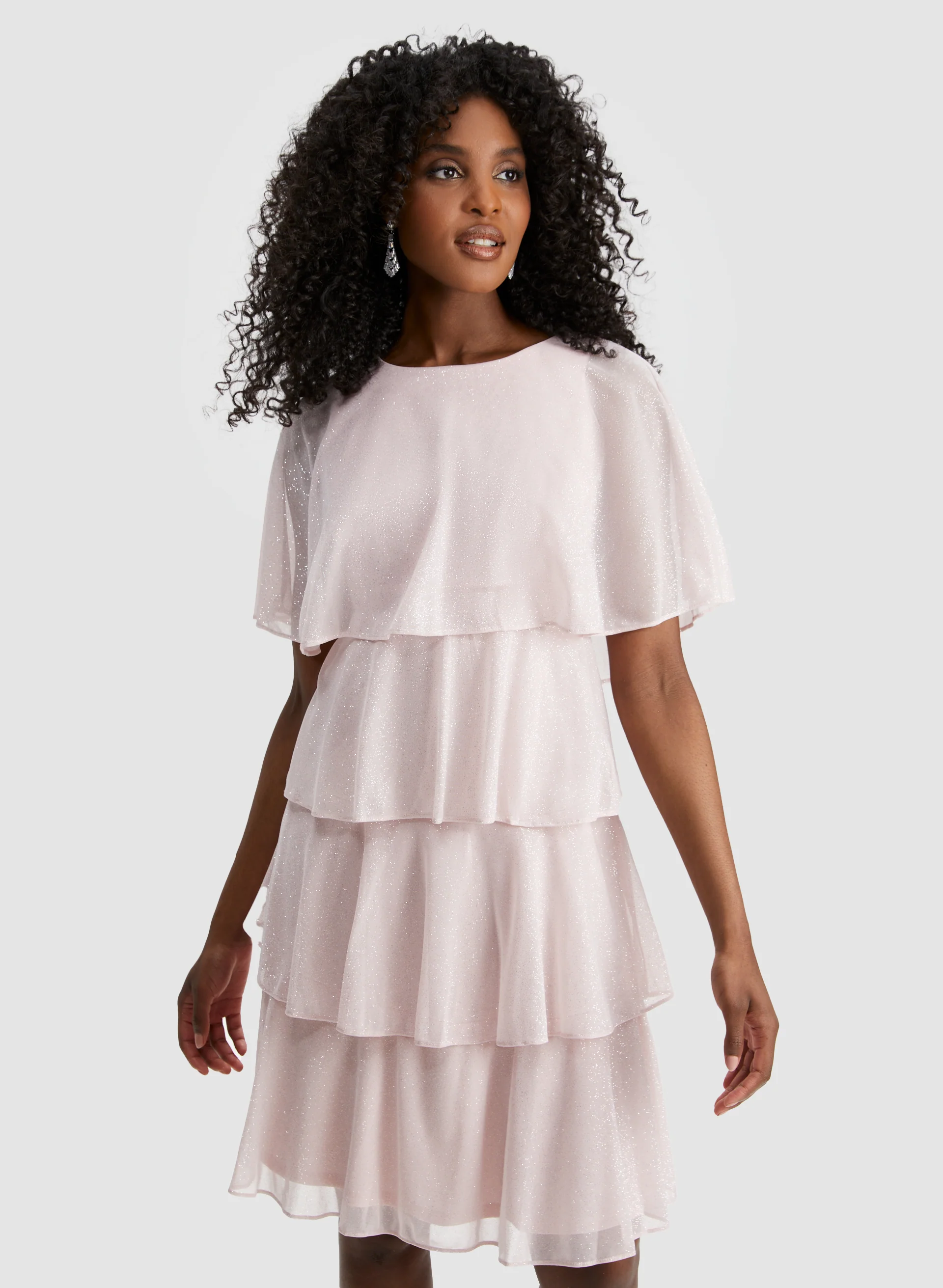 Glitter Mesh Tiered Dress - Image 5