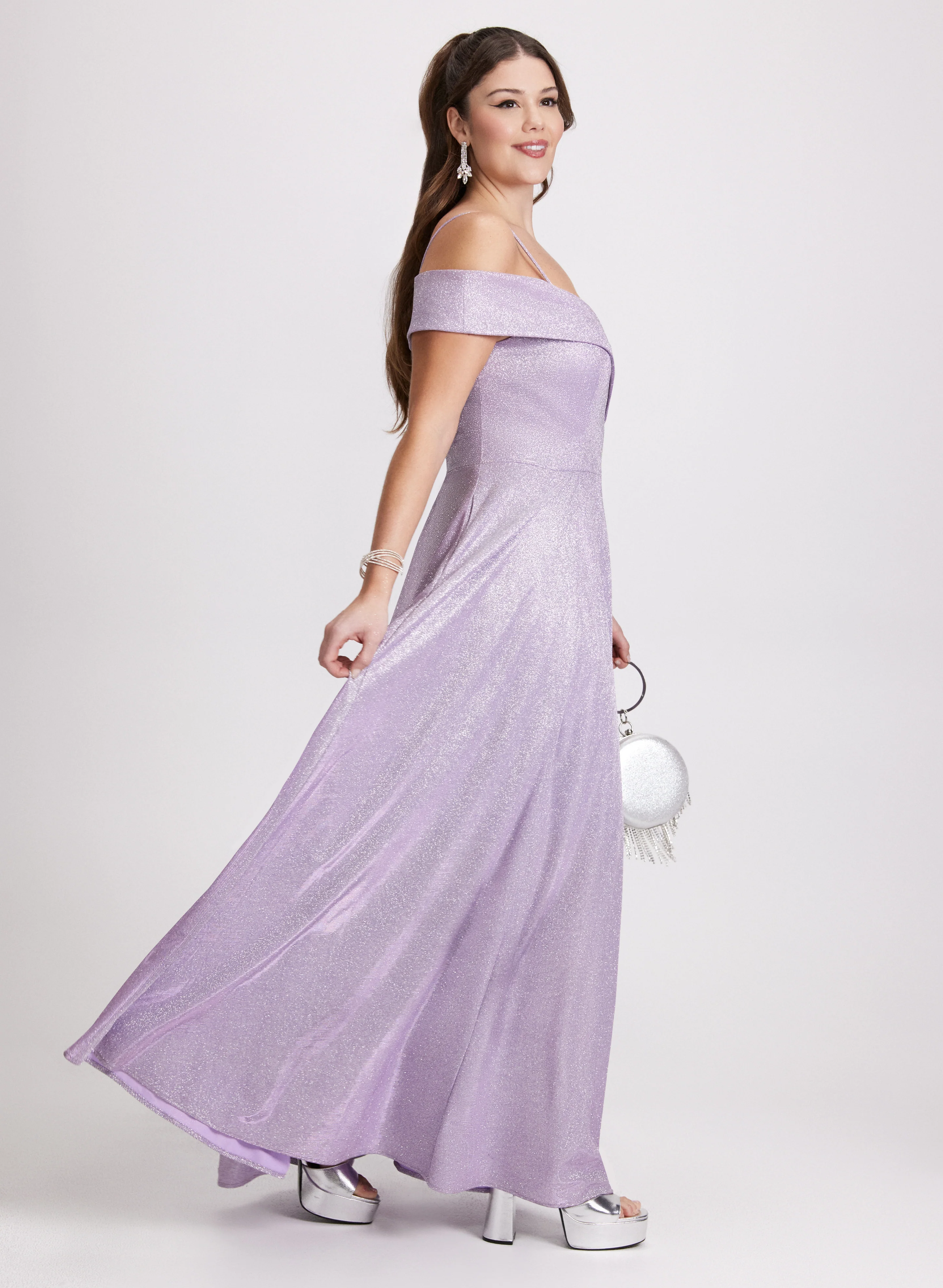 Glitter Off-The-Shoulder Dress - Image 4