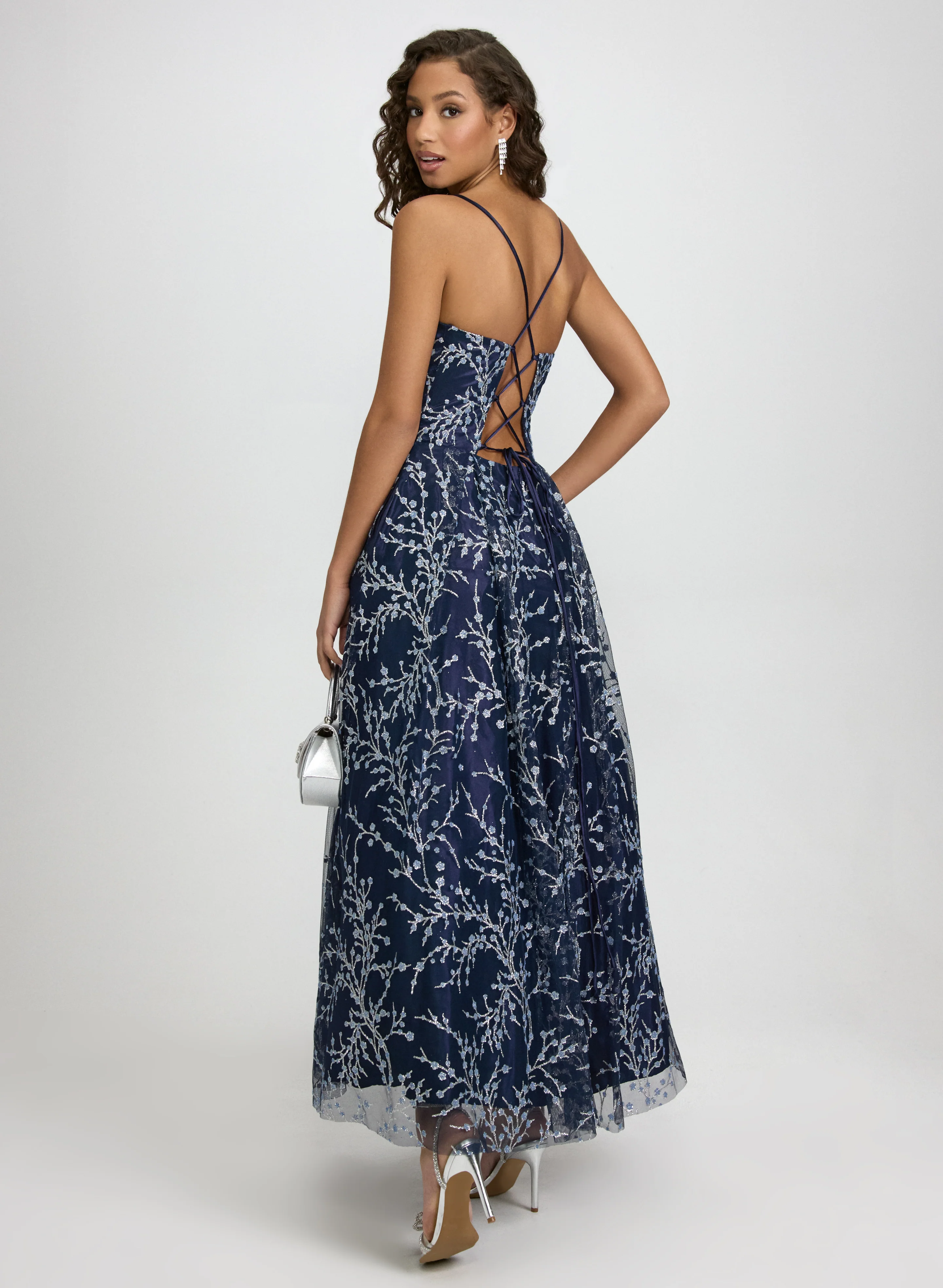 Glitter Tulle & Satin Gown - Image 4