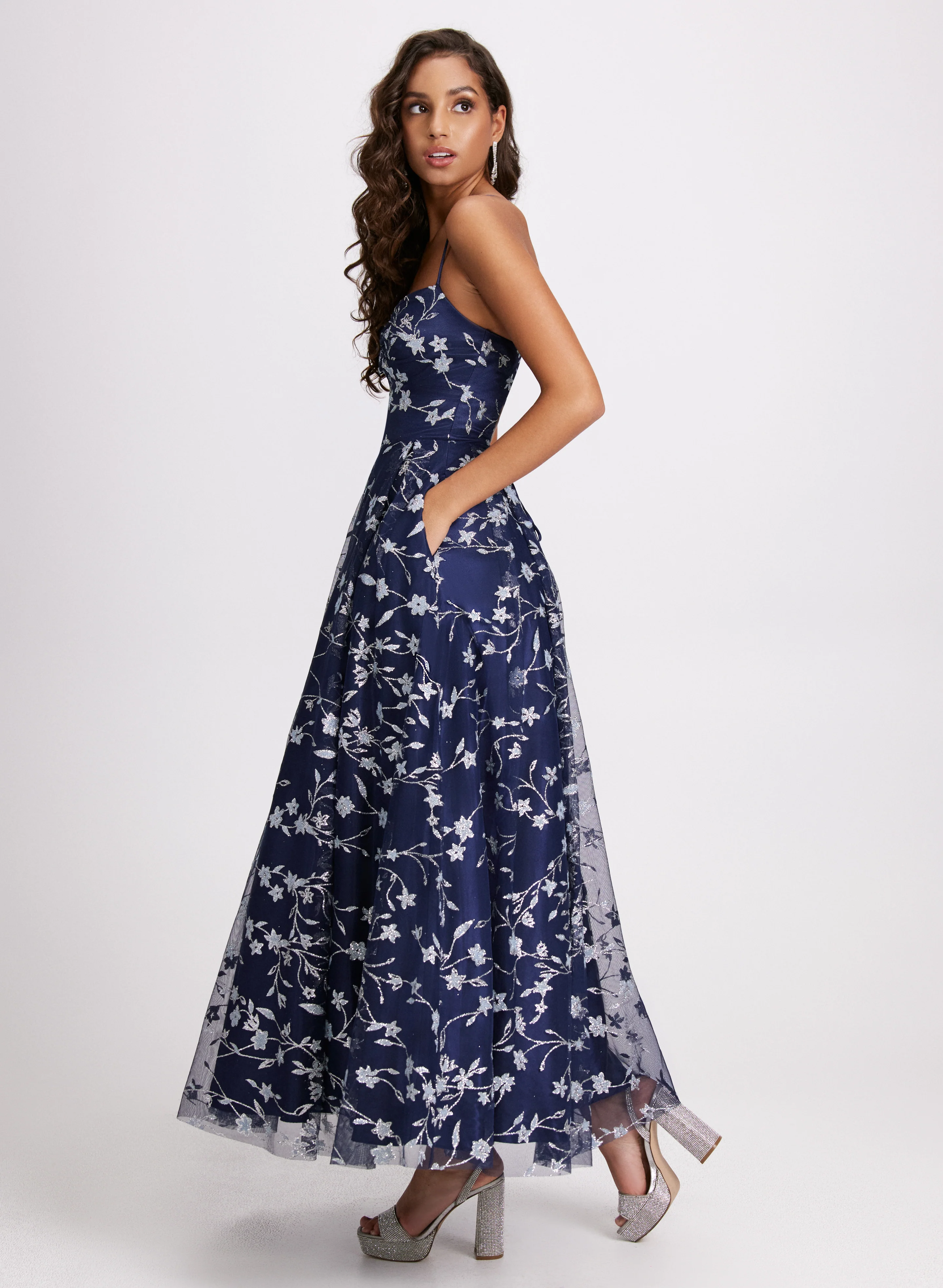 Glittery Floral Tulle Dress - Image 2