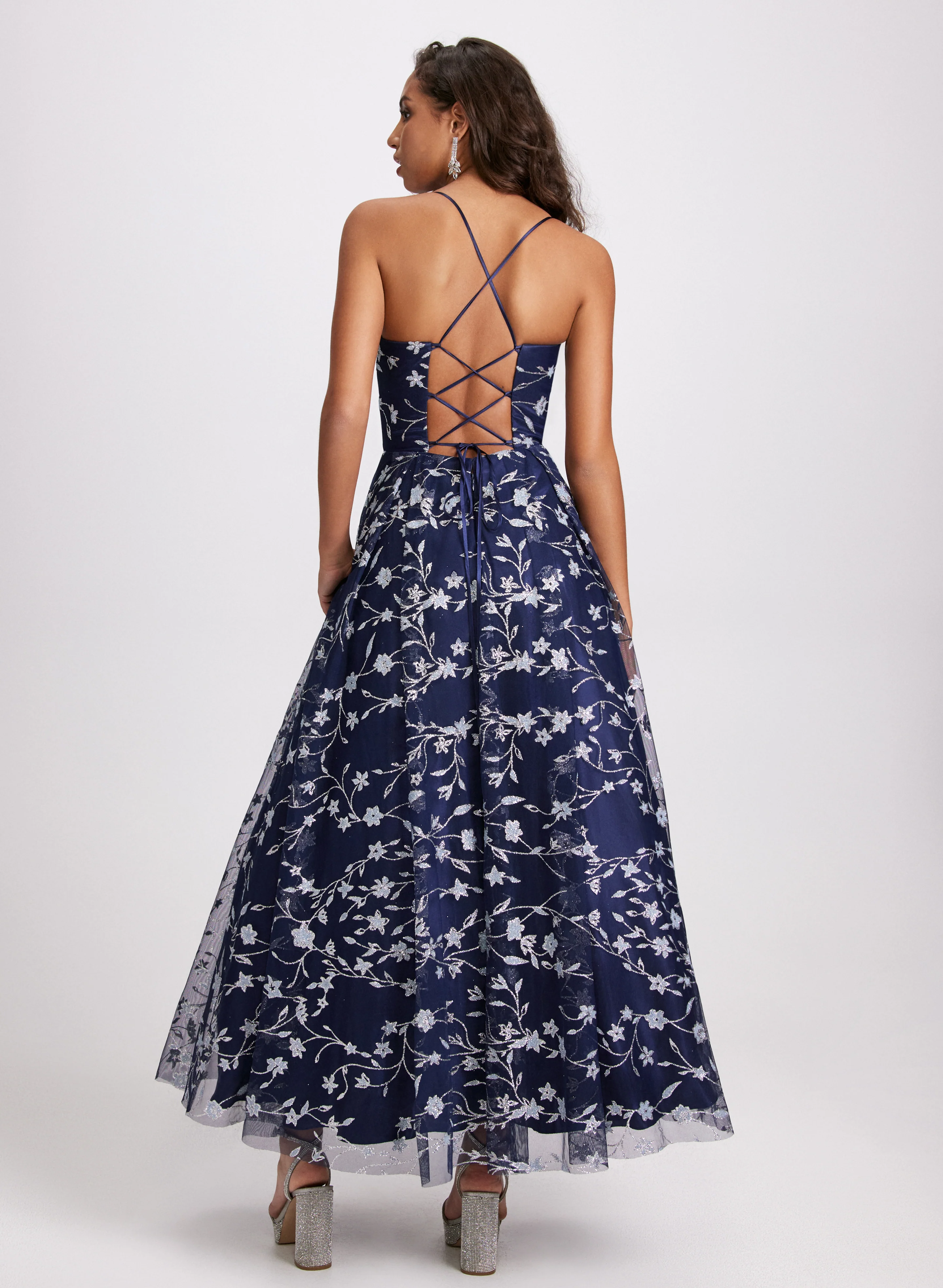 Glittery Floral Tulle Dress - Image 4