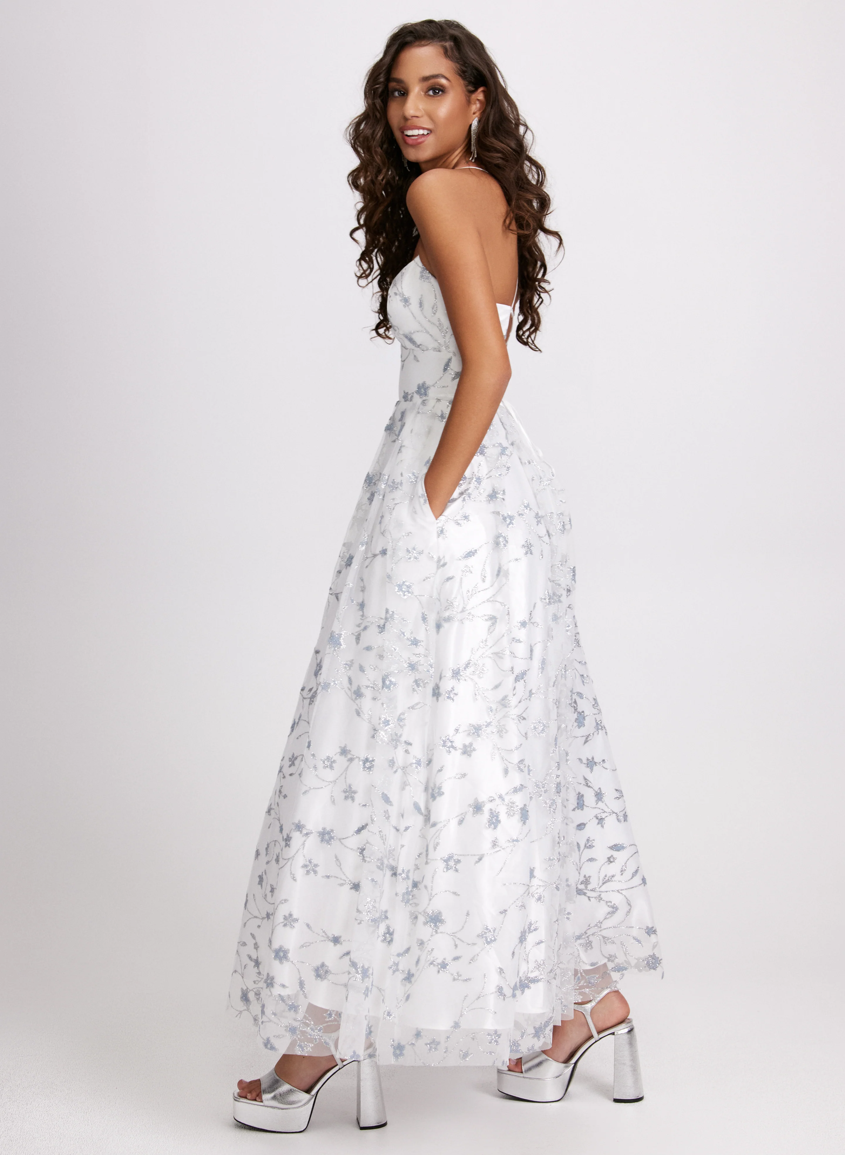 Glittery Floral Tulle Dress - Image 2