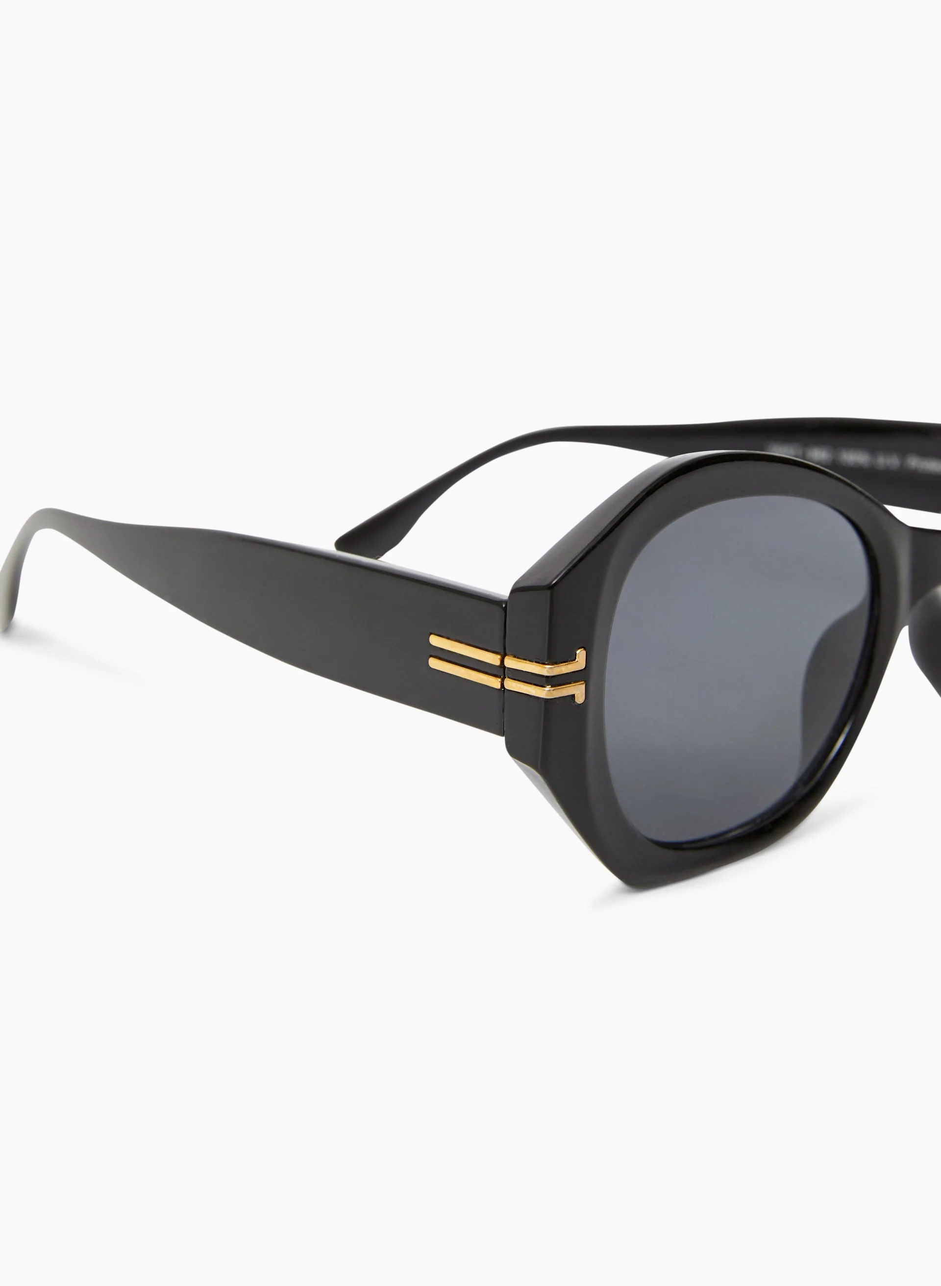 Gold Metallic Stripe Detail Sunglasses - Image 2