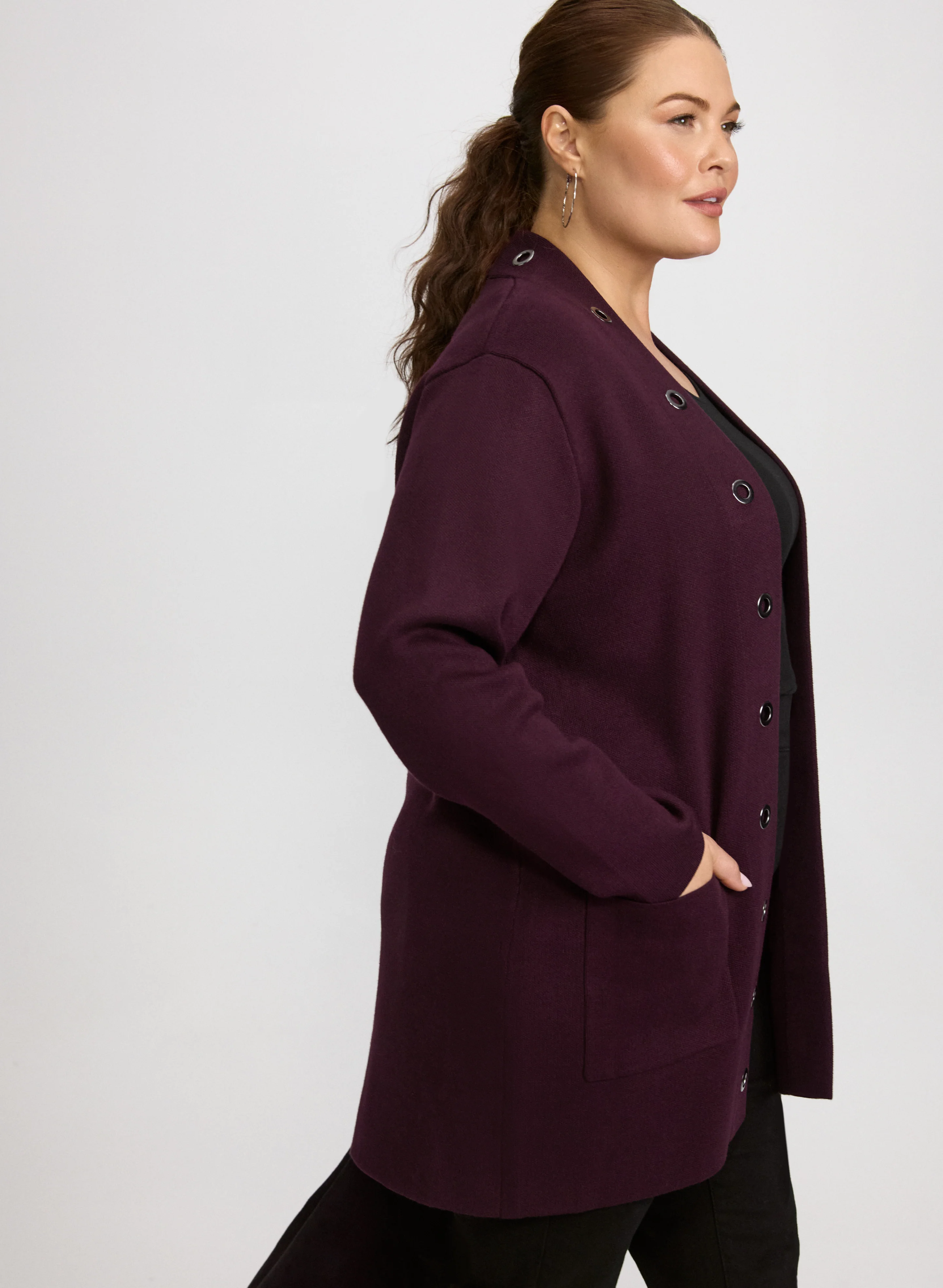 Grommet Detail Cardigan - Image 2