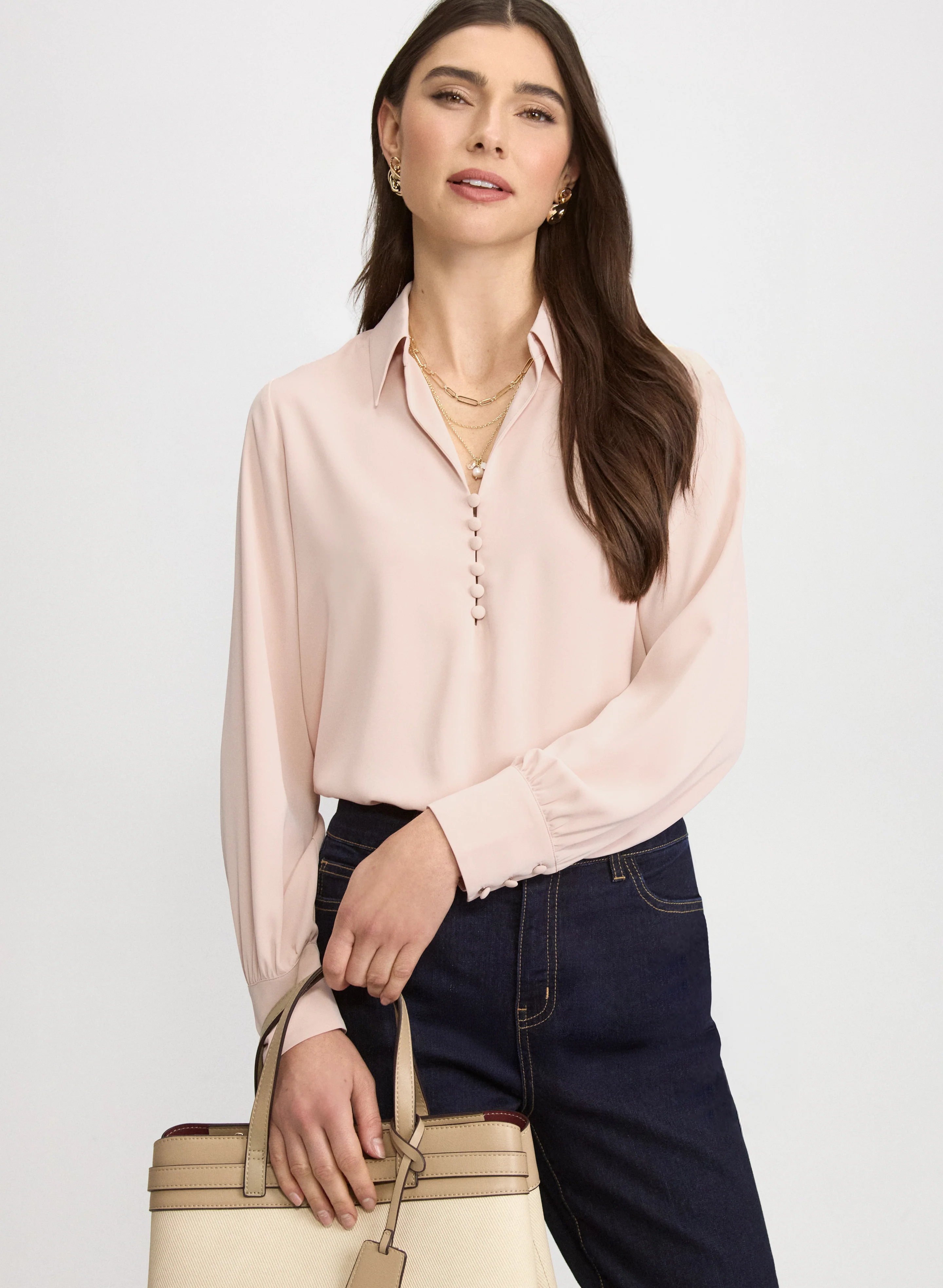 Half-Button Blouse