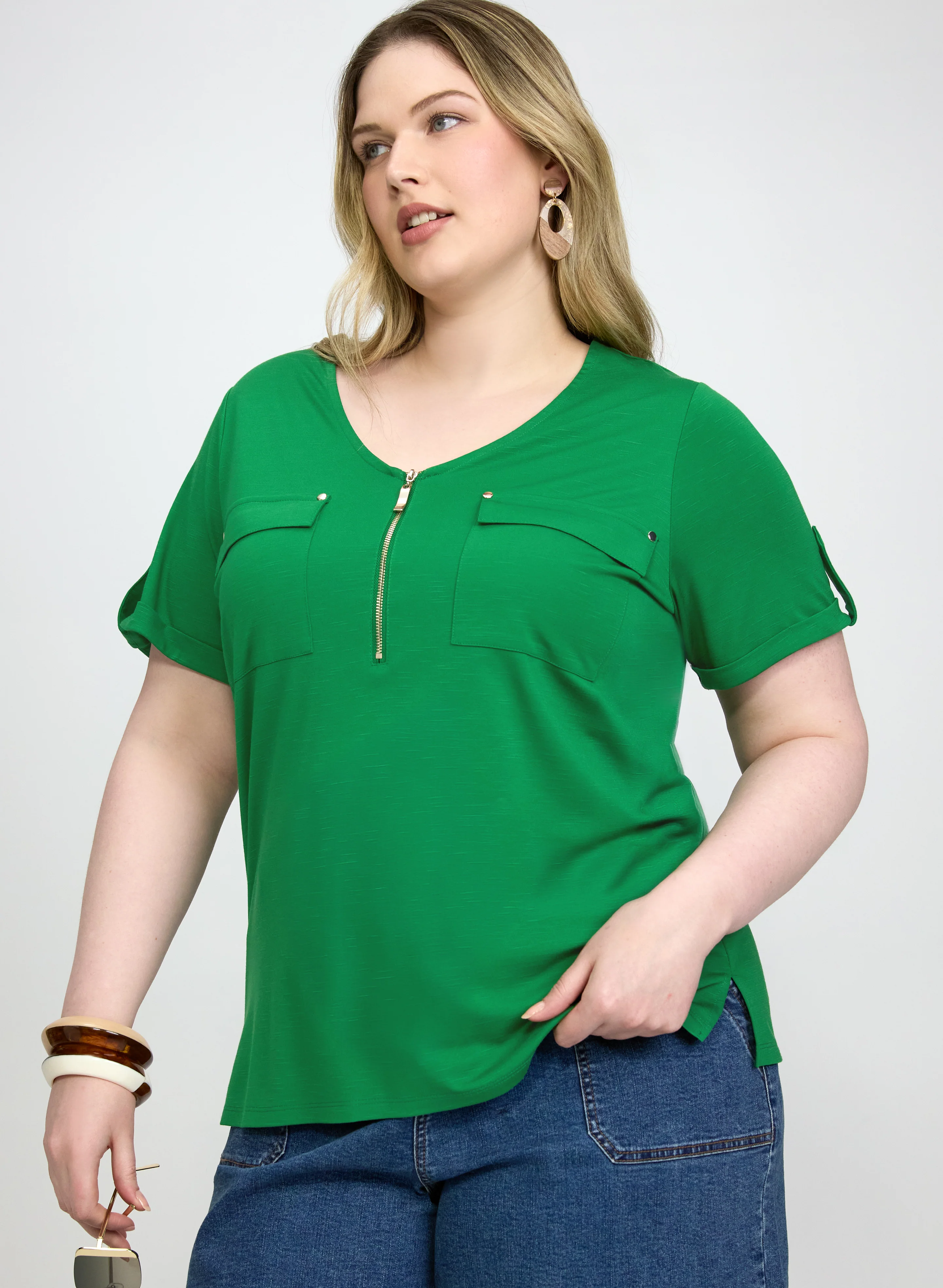 Half-Zip Slub T-Shirt - Image 7