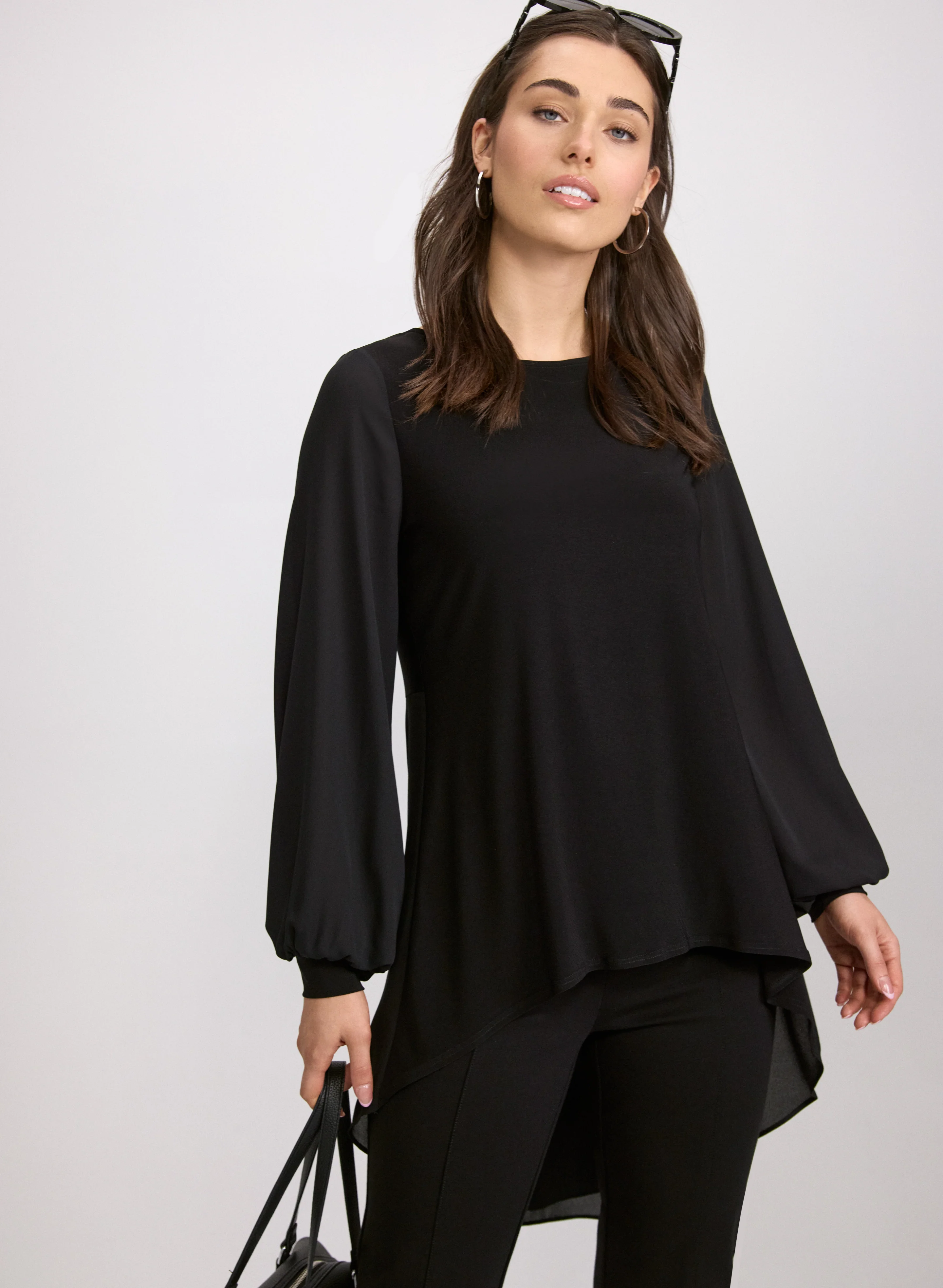 High-Low Chiffon Hem Top