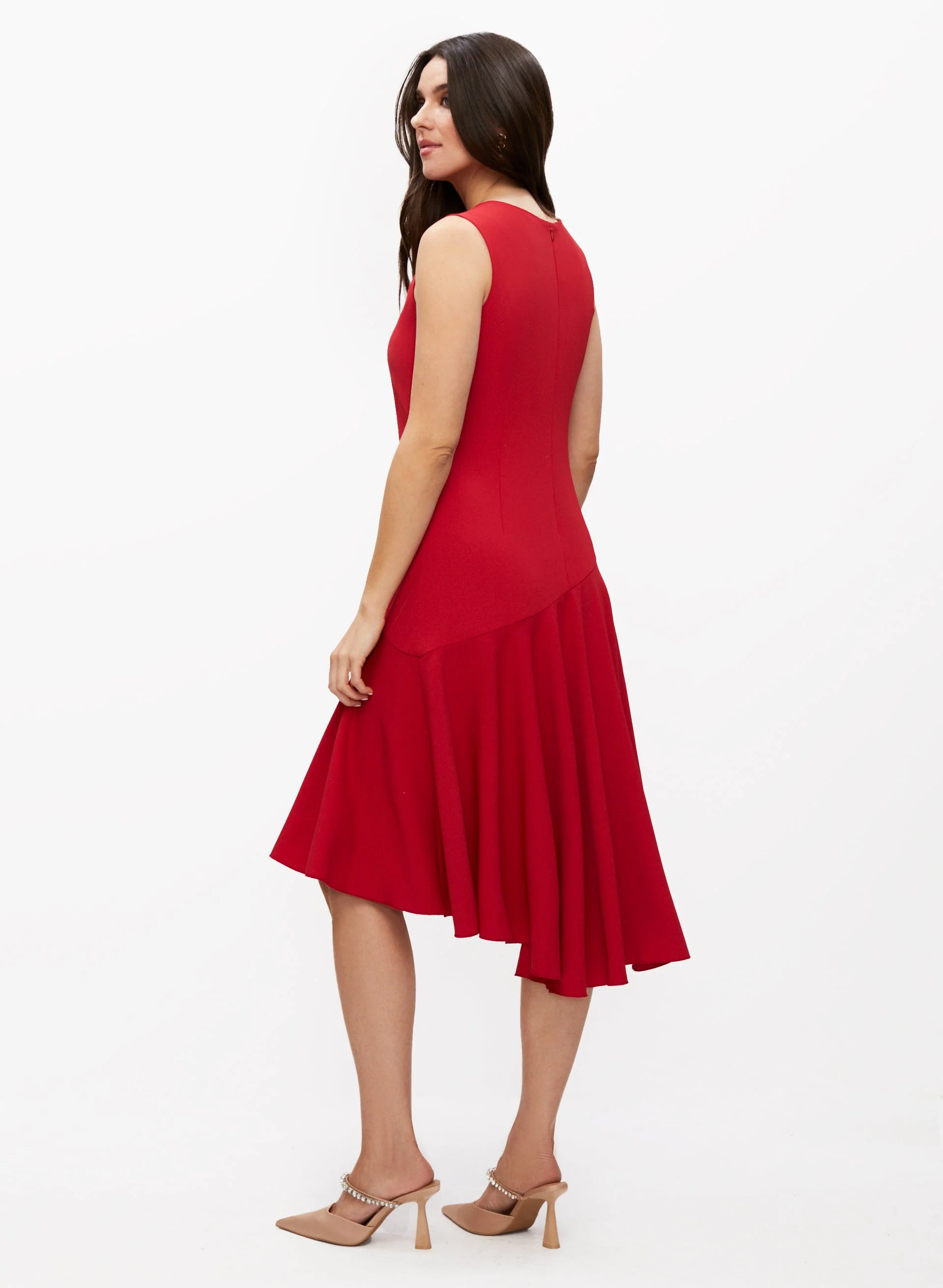 High-Low Ruche Detail Dress - Image 2