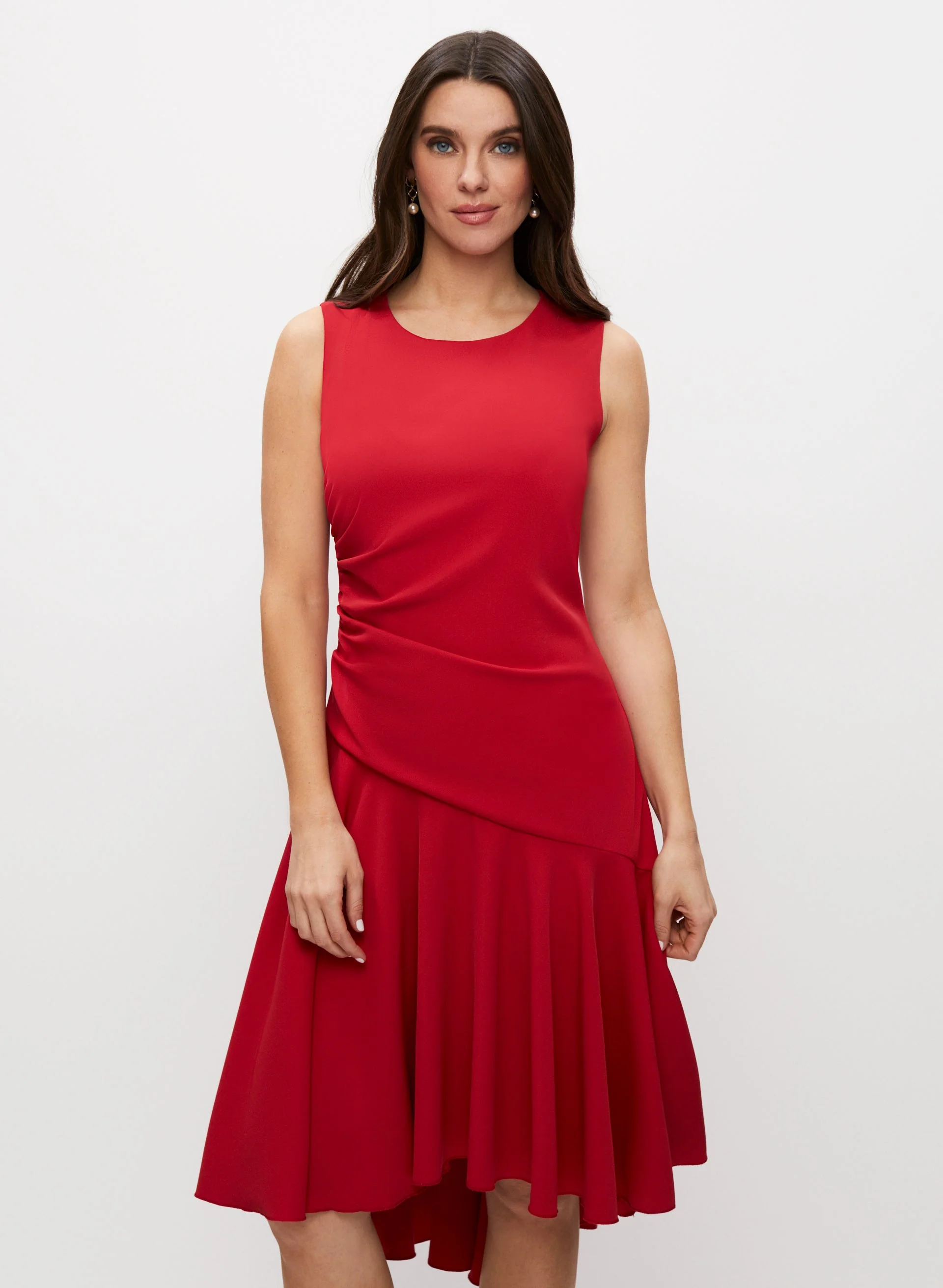 High-Low Ruche Detail Dress - Image 3