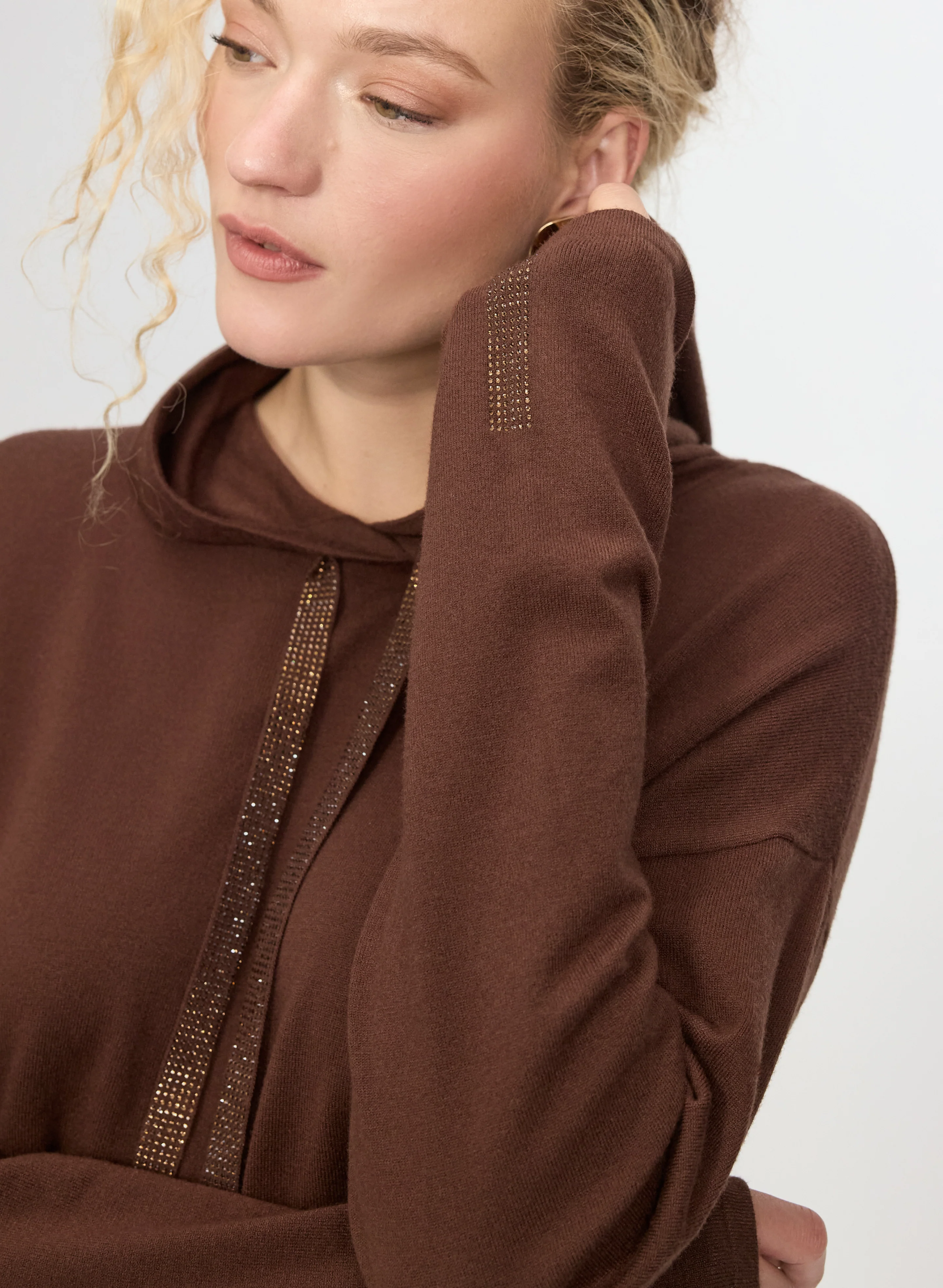 Hooded Knit Pullover - Image 3