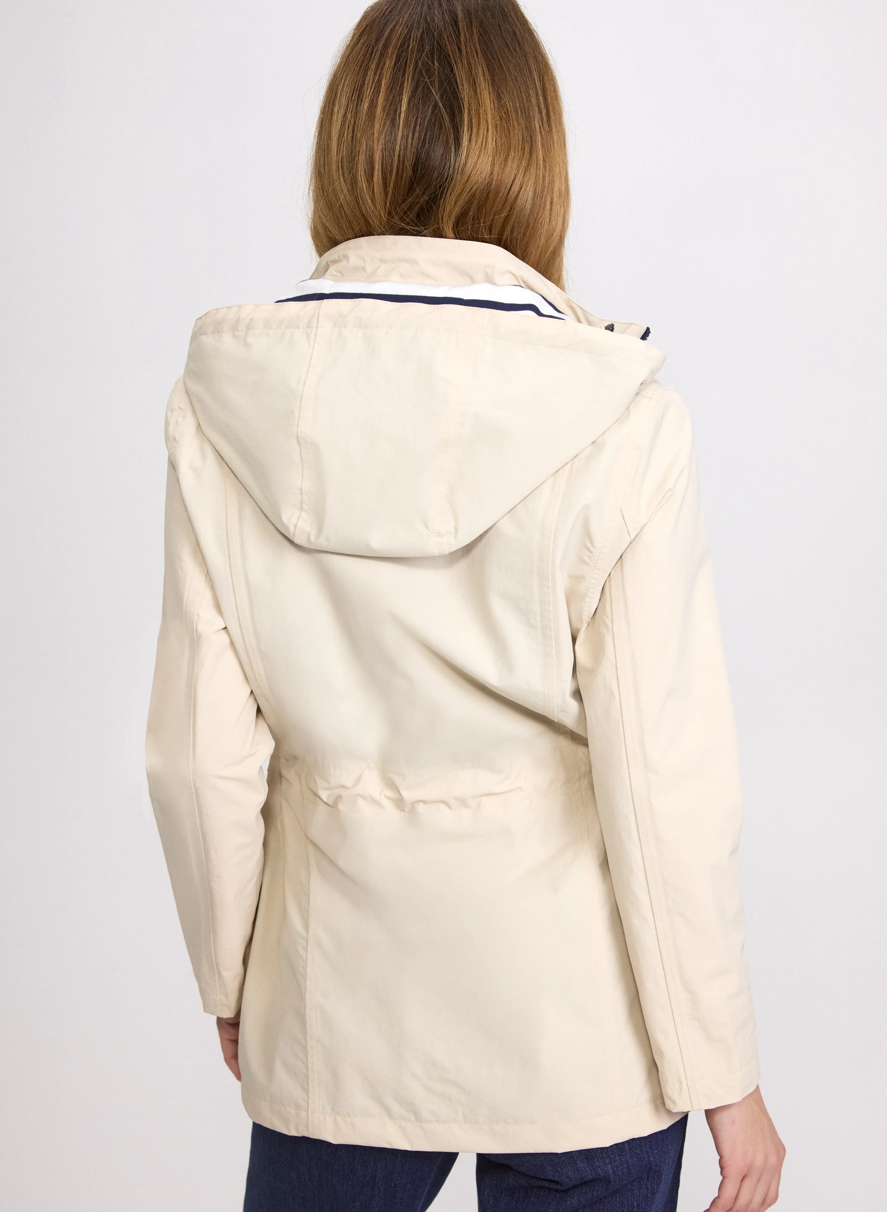Hooded Nylon Rain Coat - Image 2