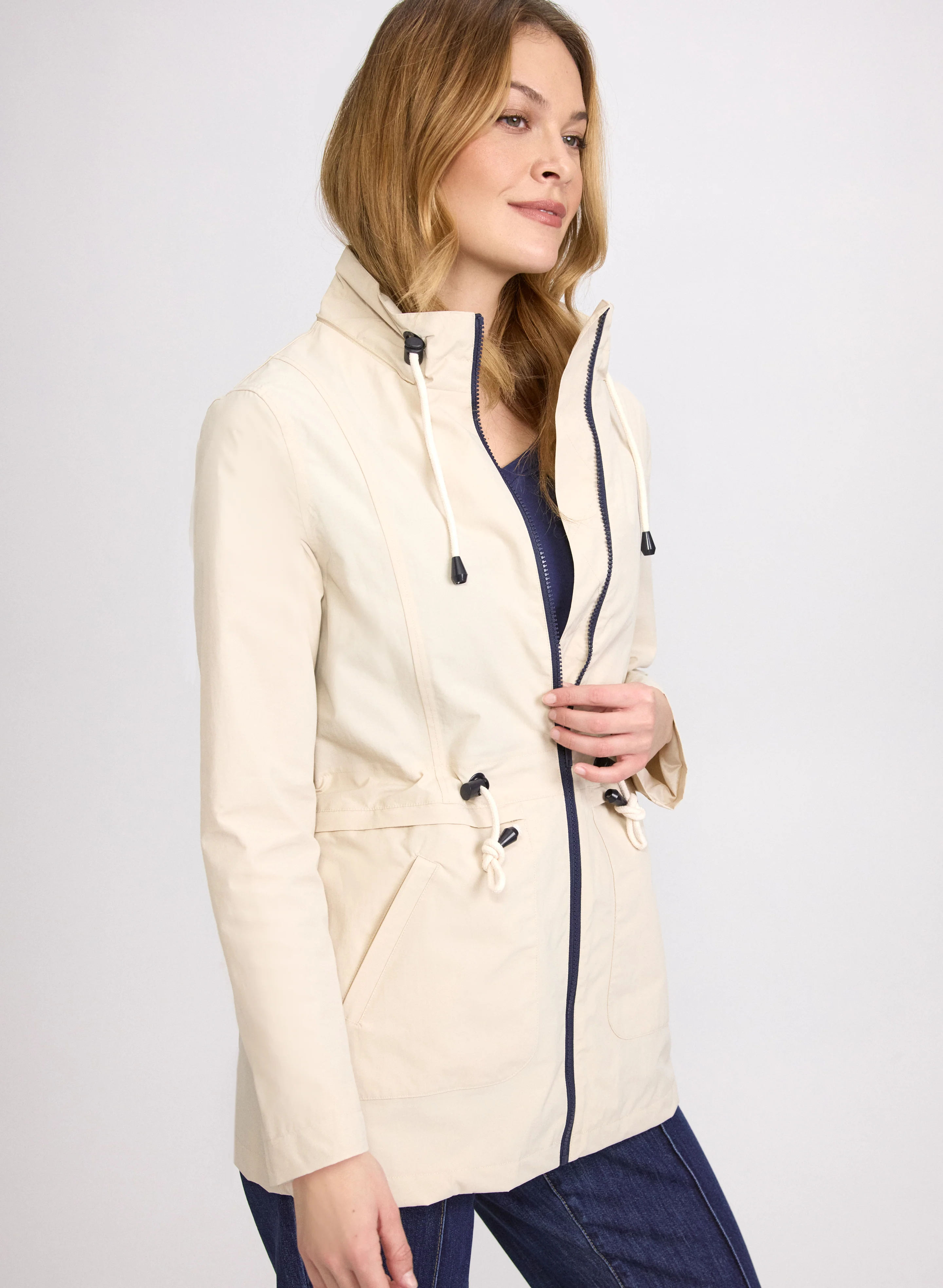 Hooded Nylon Rain Coat - Image 4