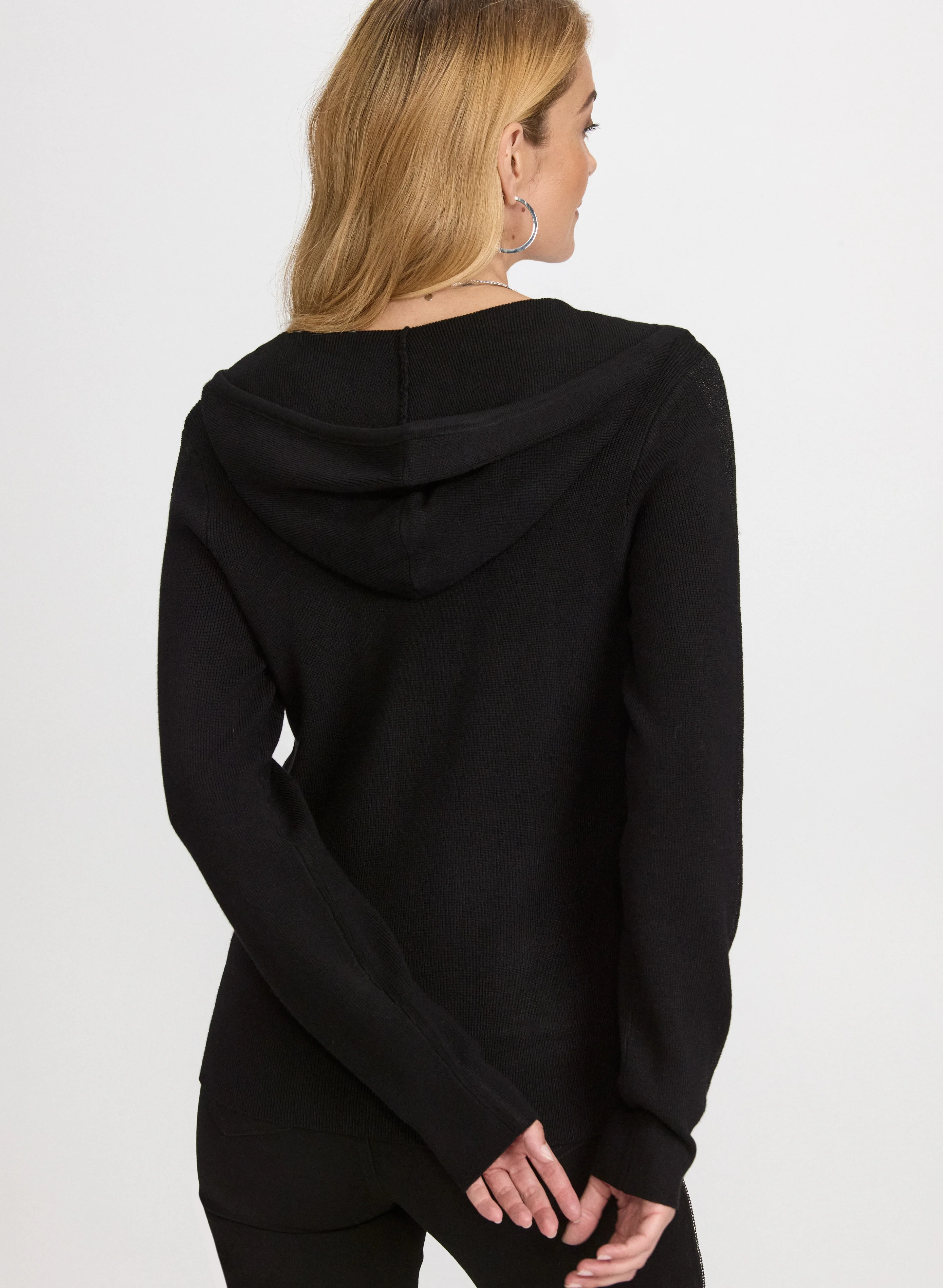 Hooded Zip-Front Sweater - Image 4
