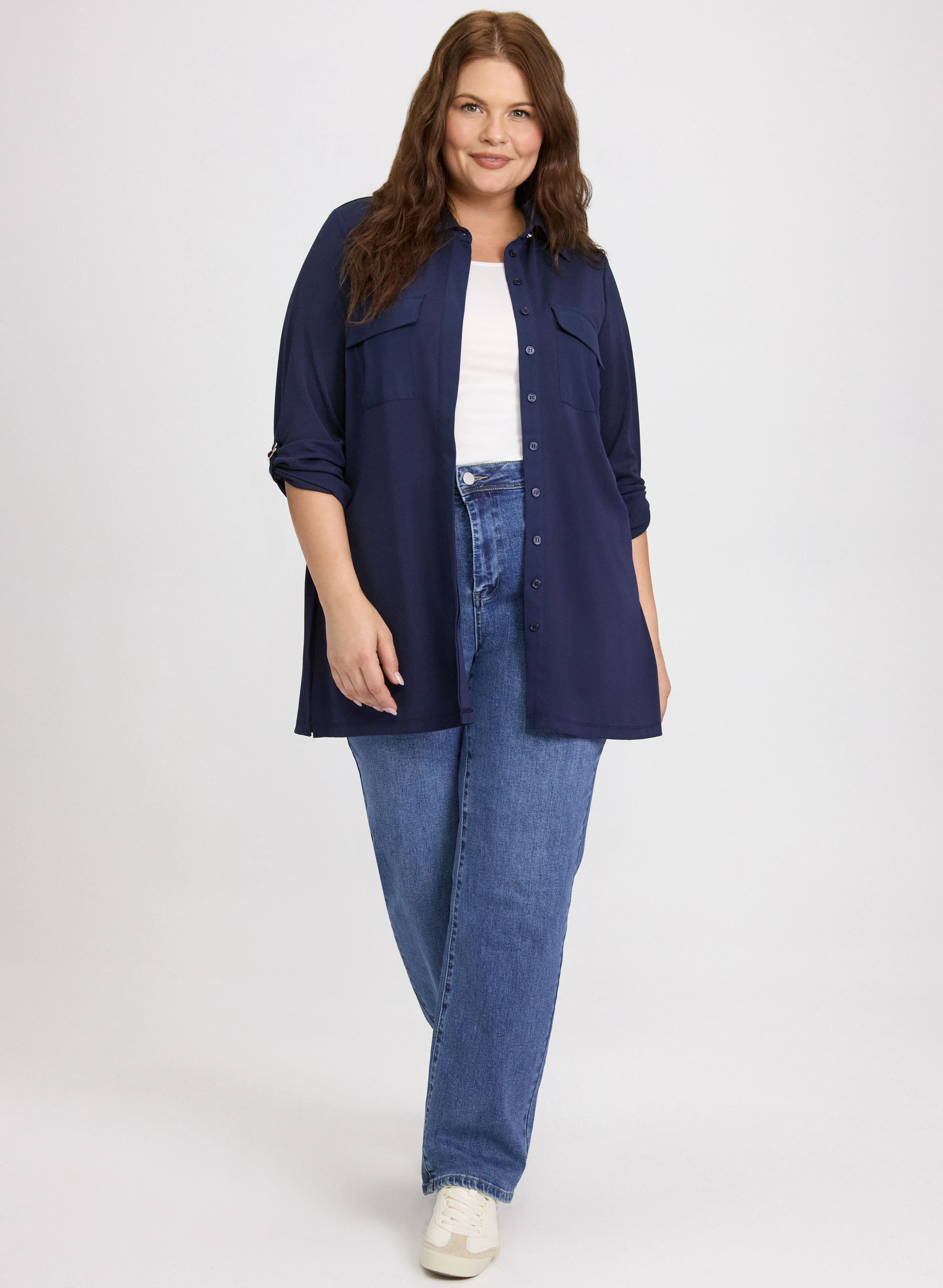 Jersey Button-Down Blouse - Image 3