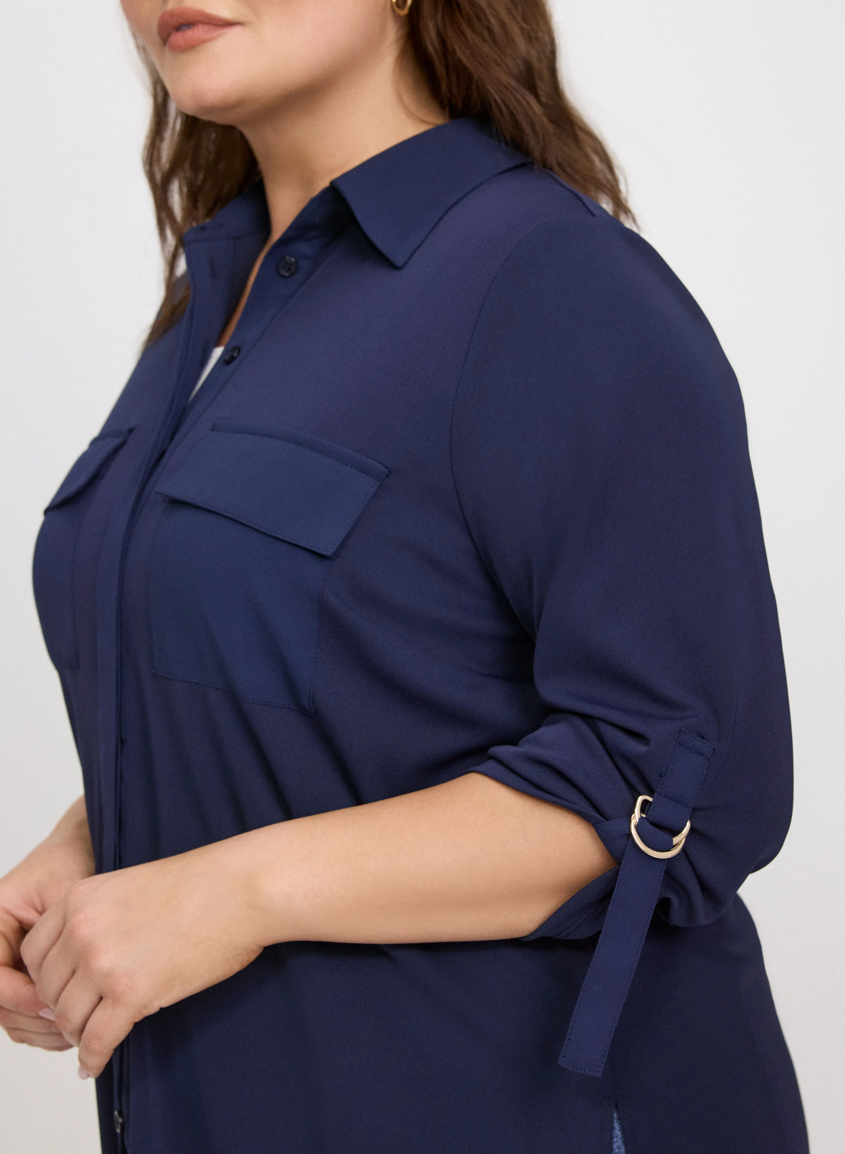 Jersey Button-Down Blouse - Image 5