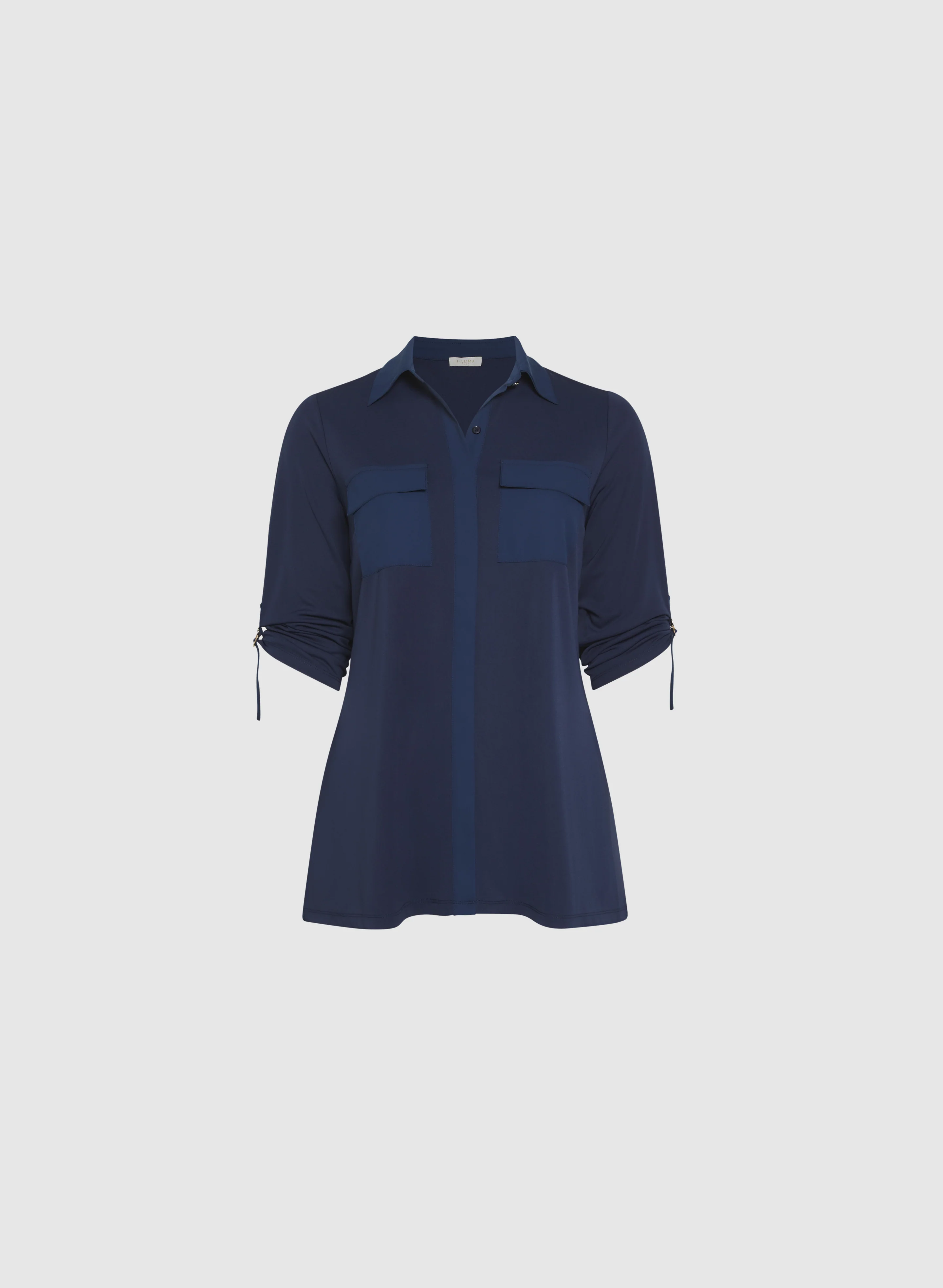 Jersey Button-Down Blouse - Image 7