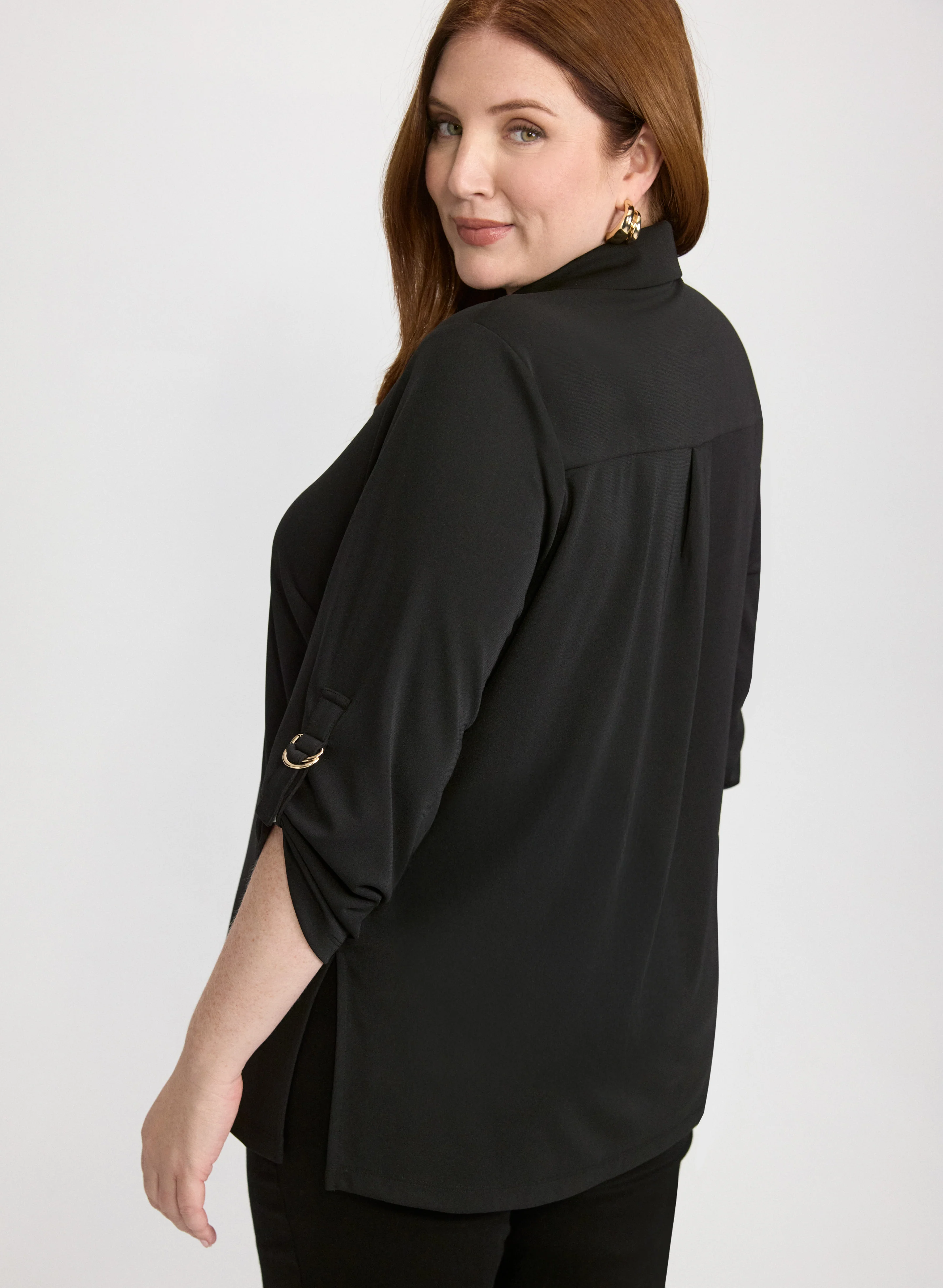 Jersey Button-Down Top - Image 5