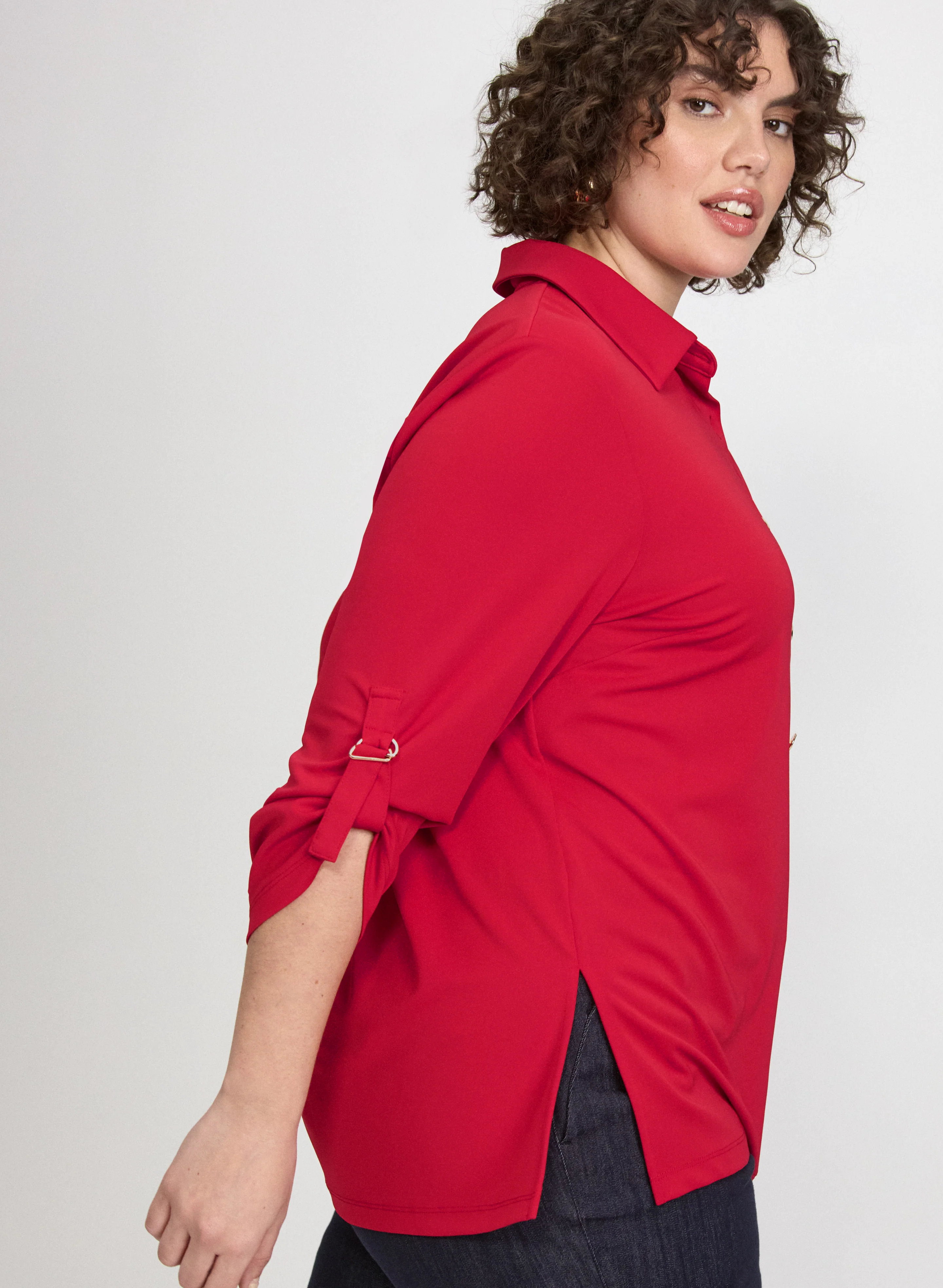 Jersey Button-Down Top - Image 2