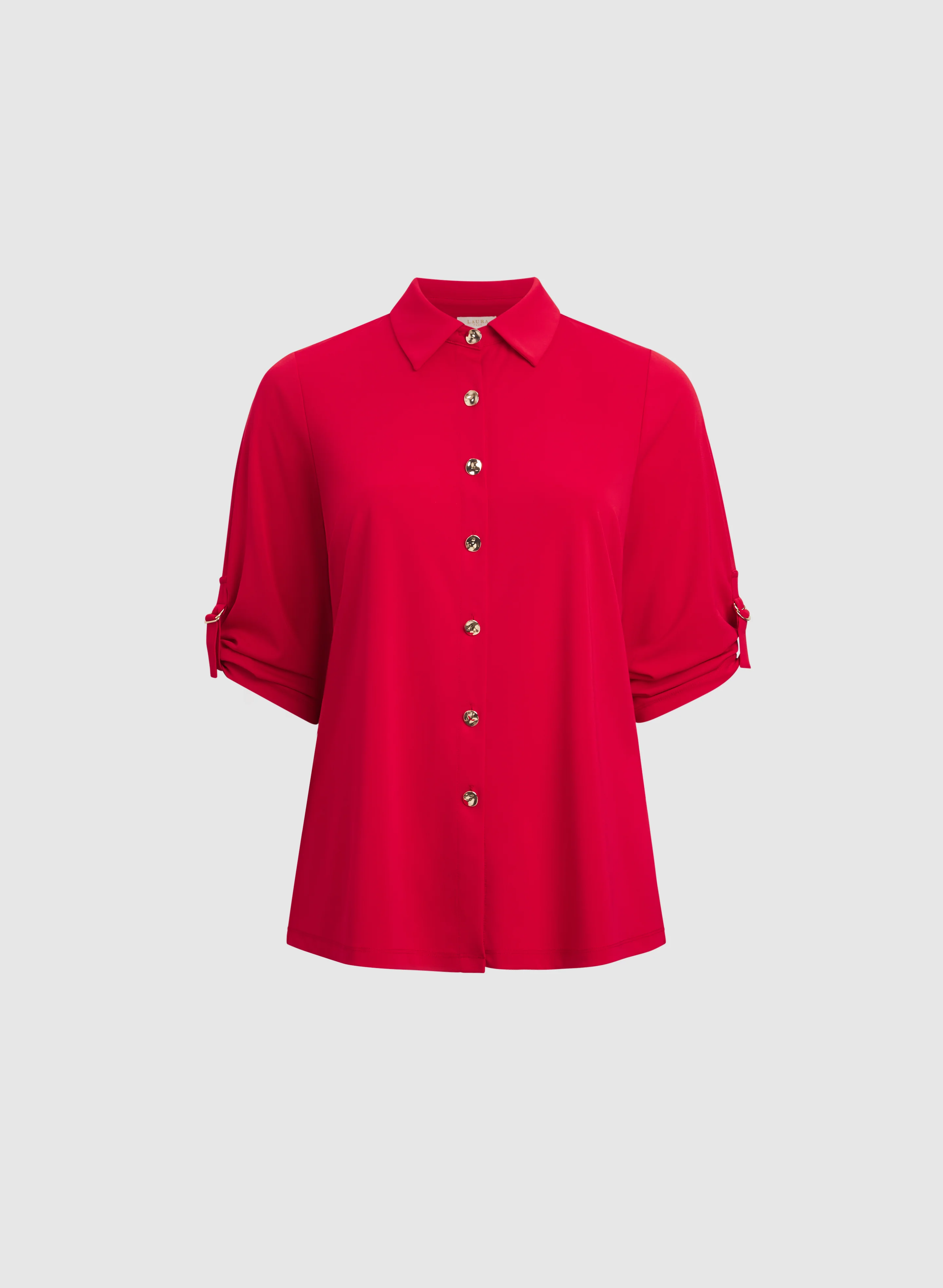 Jersey Button-Down Top - Image 7