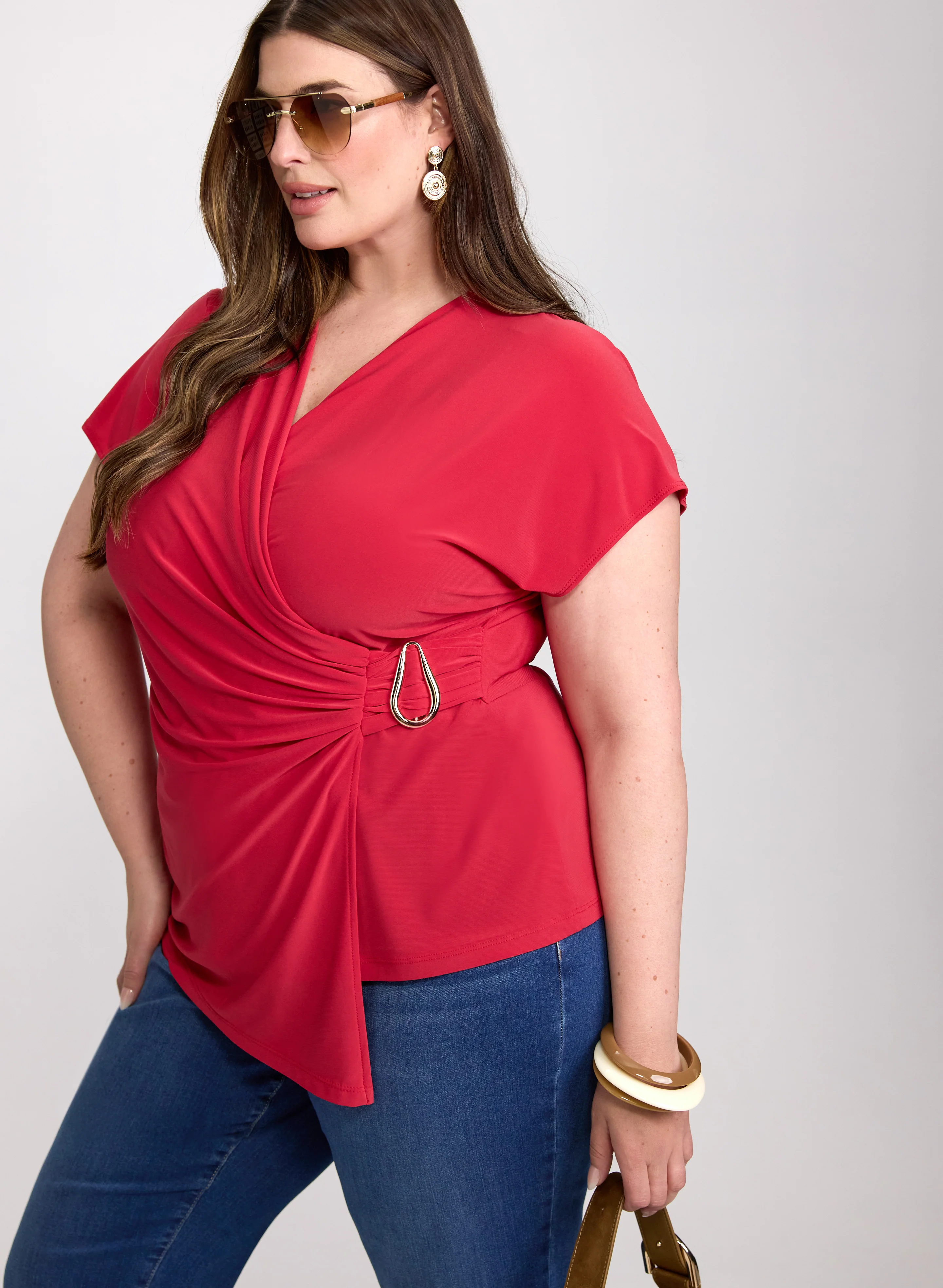 Jersey Faux-Wrap Top - Image 2