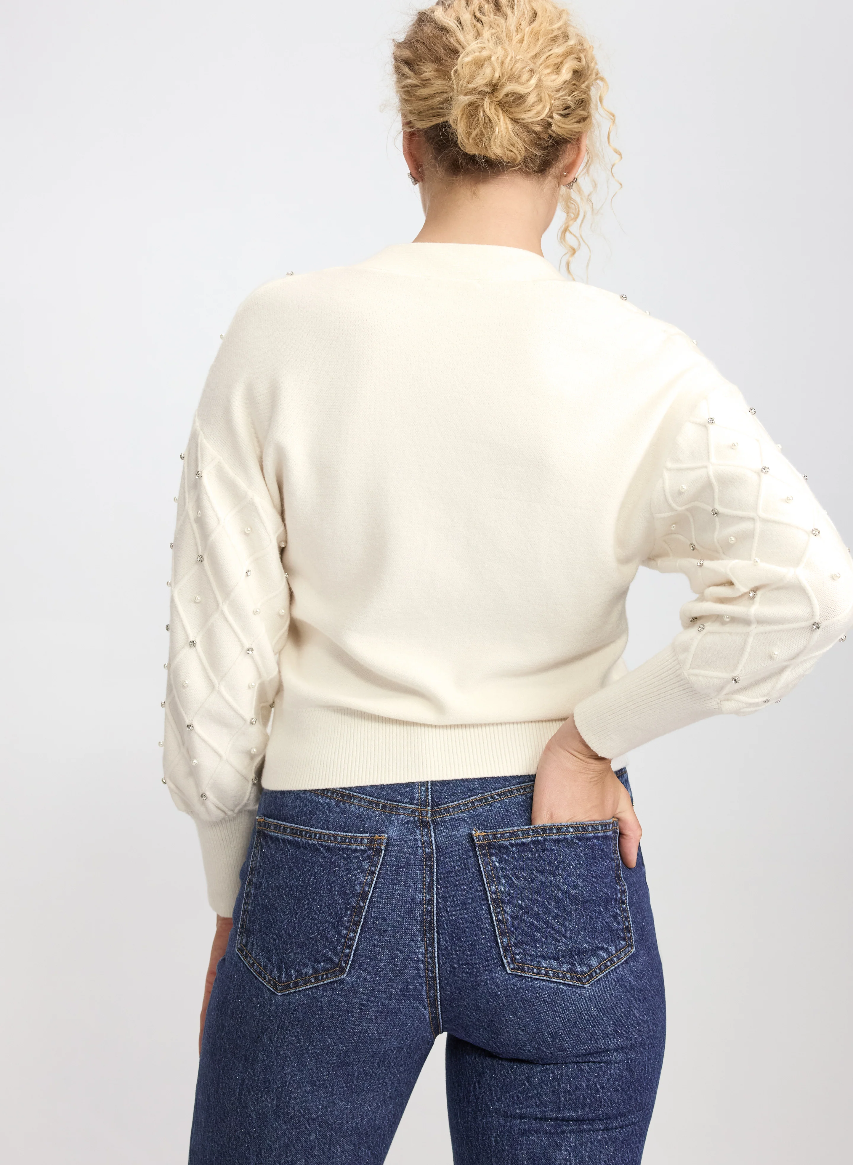 Jeweled Button-Down Cardigan - Image 4