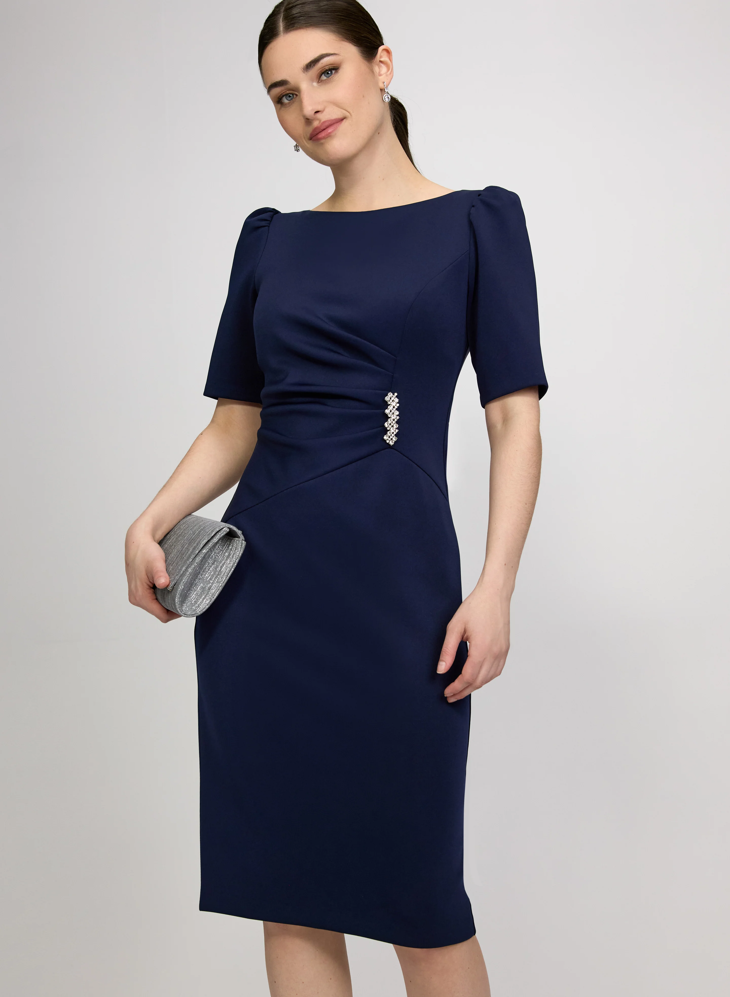 Jeweled Puff Sleeve Dress - Image 4