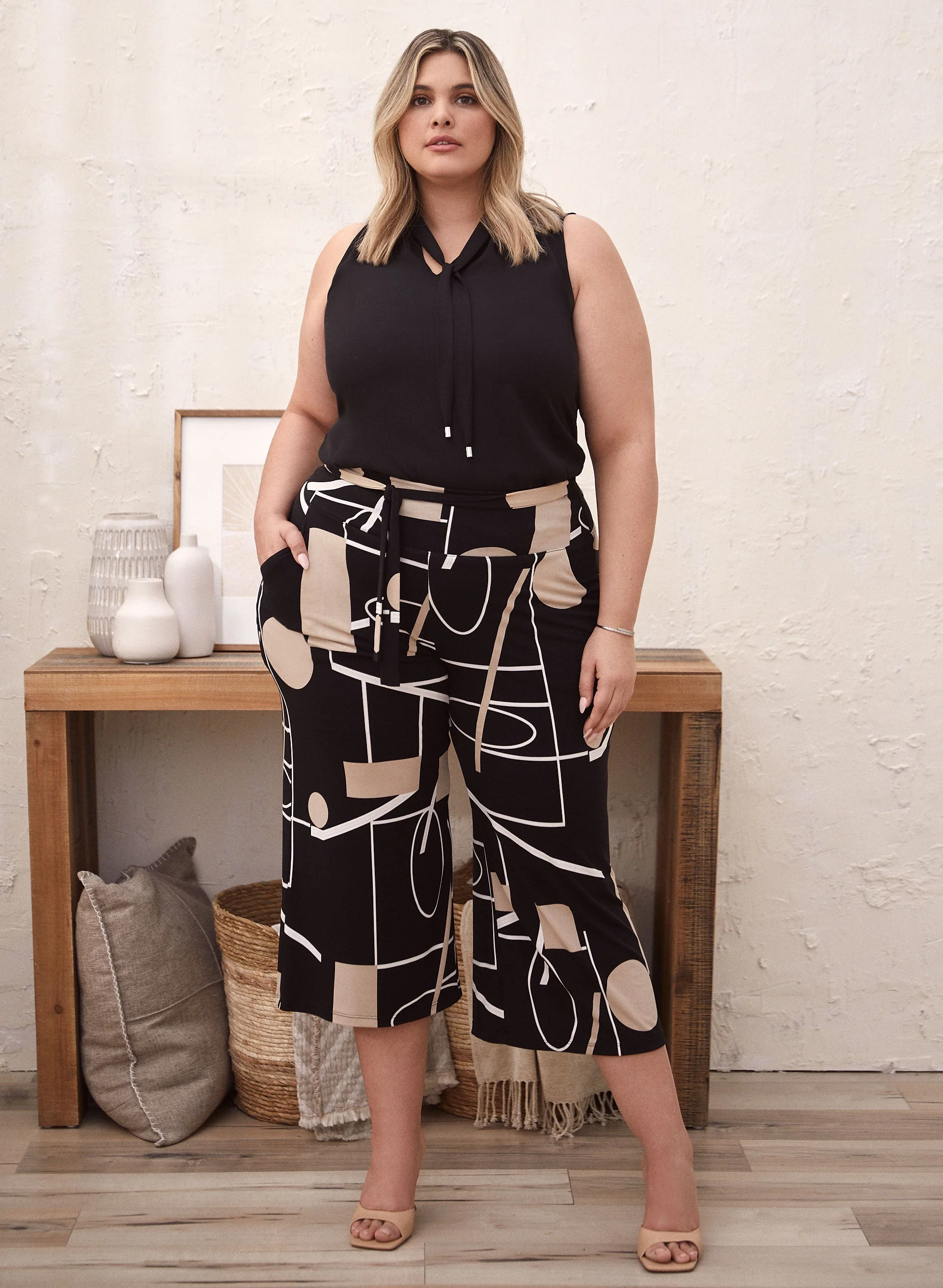 Joseph Ribkoff - Abstract Print Culotte Pants - Image 2