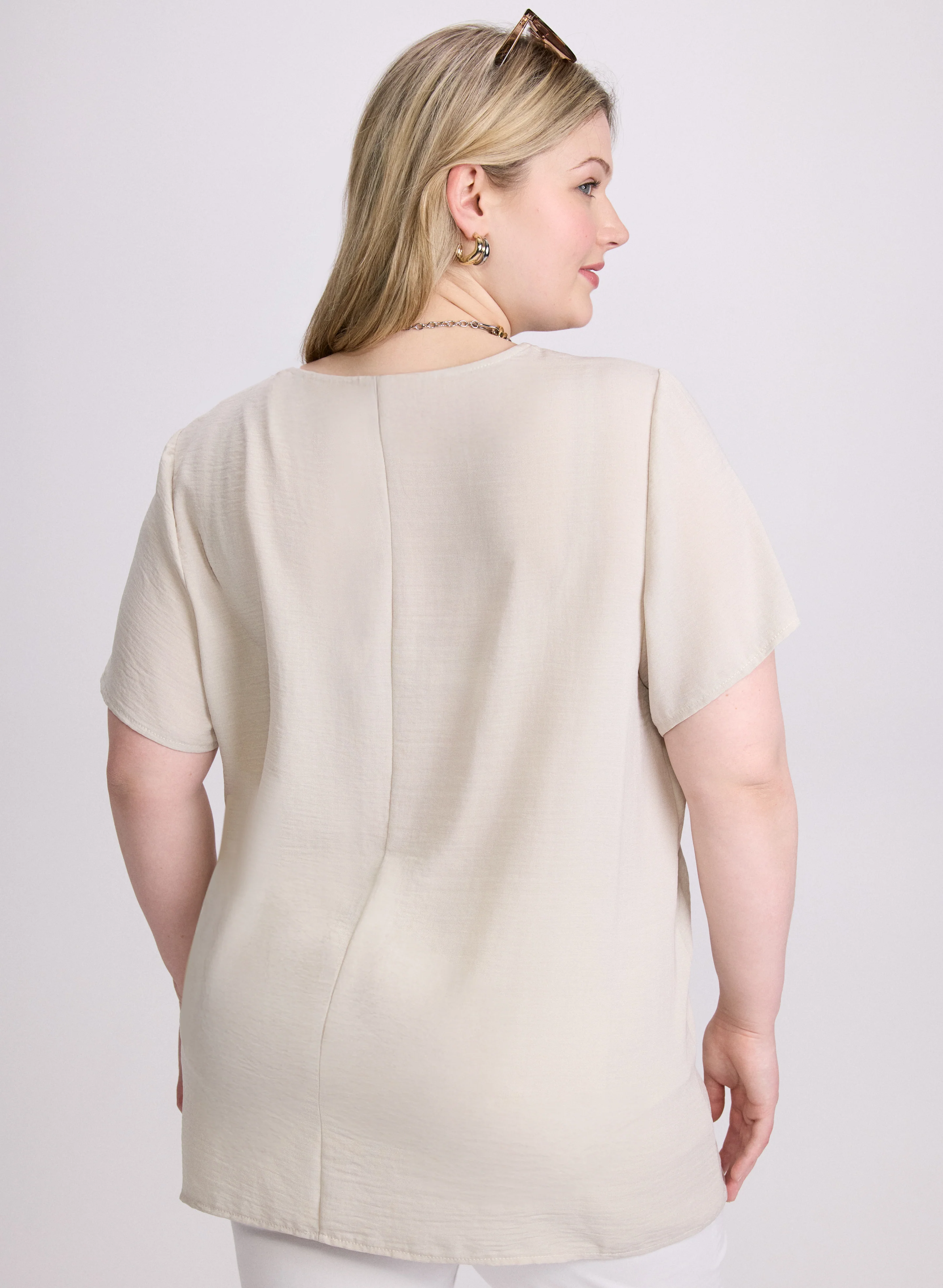 Joseph Ribkoff - Asymmetric Ruched Hem Blouse - Image 4