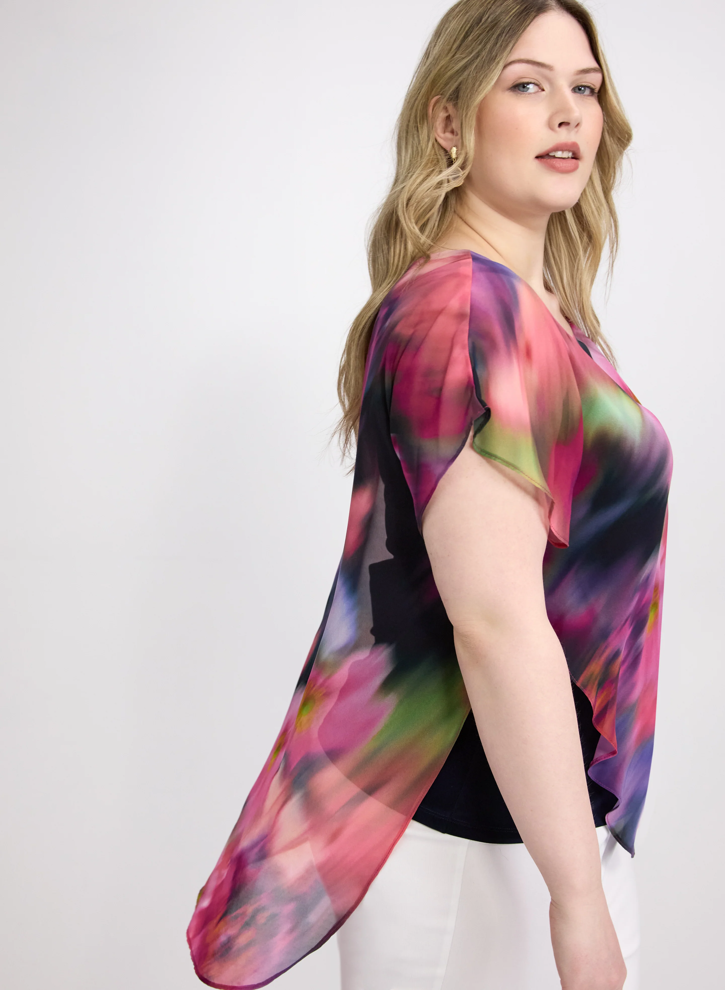 Joseph Ribkoff - Blurred Floral Print Blouse - Image 2
